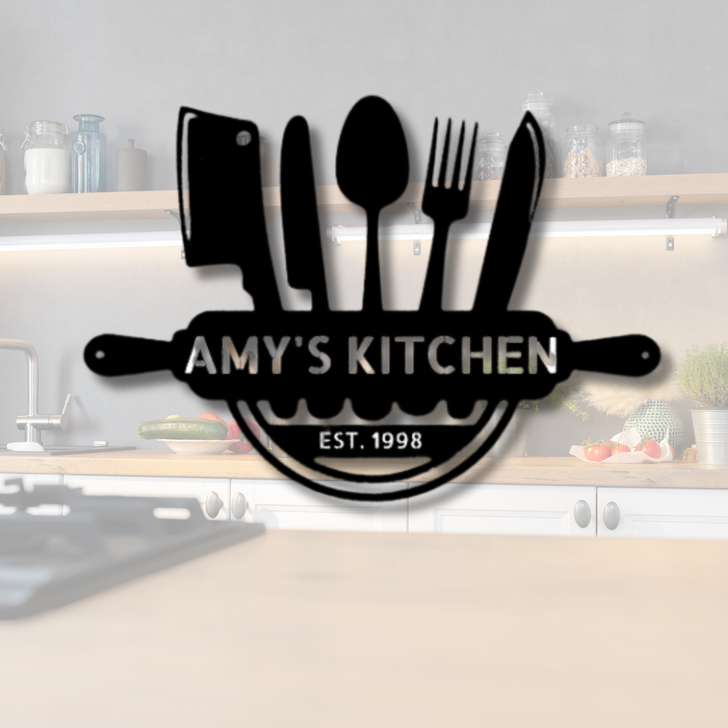 Art in the Kitchen Monogram - Steel Sign
