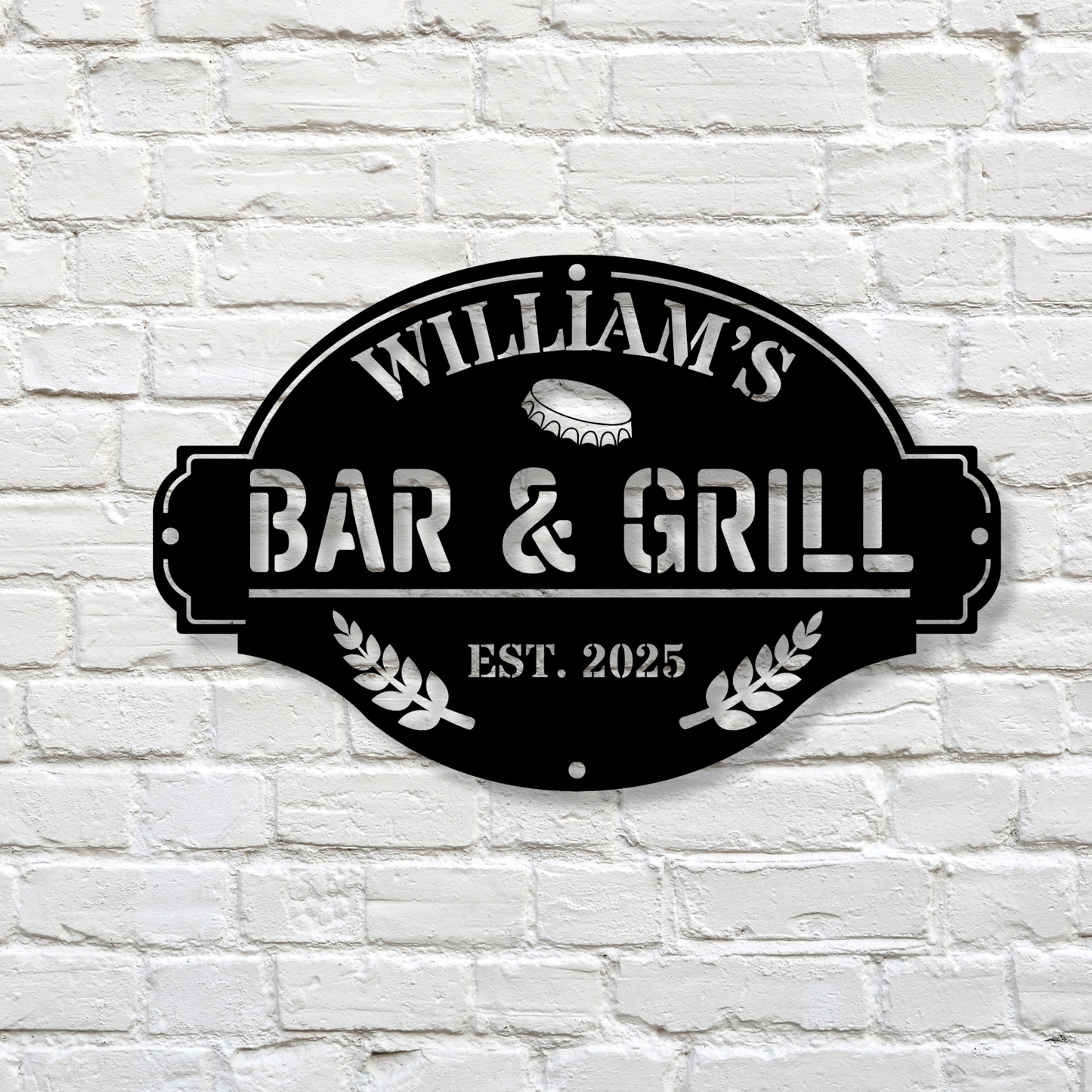 Custom Metal Signs, Personalized Bar and Grill Sign, Personalized Metal Barbecue Wall Sign, Custom Grill Sign, BBQ Wall Art Decor, Outdoor BBQ Decor, Gift for Grill Lovers