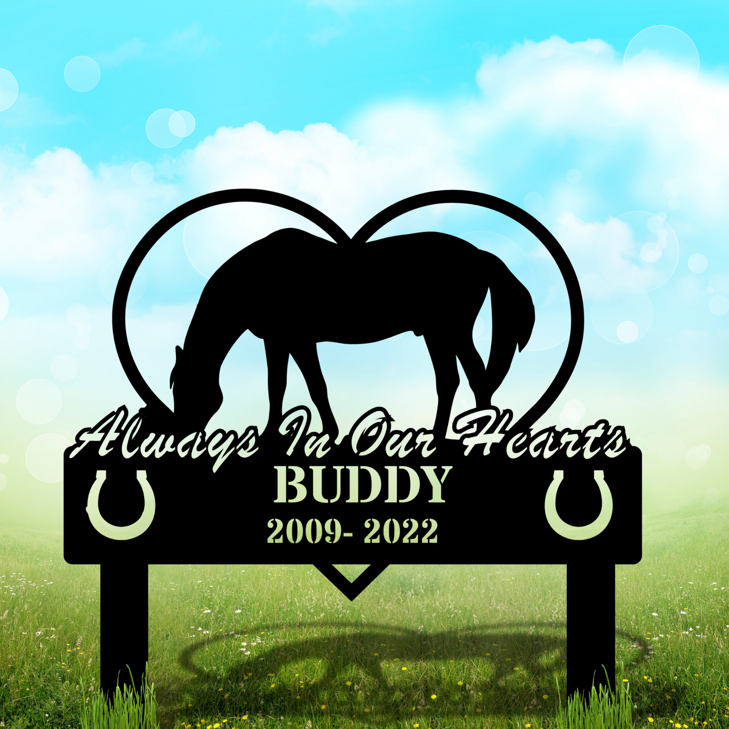 Custom Horse memorial Stake