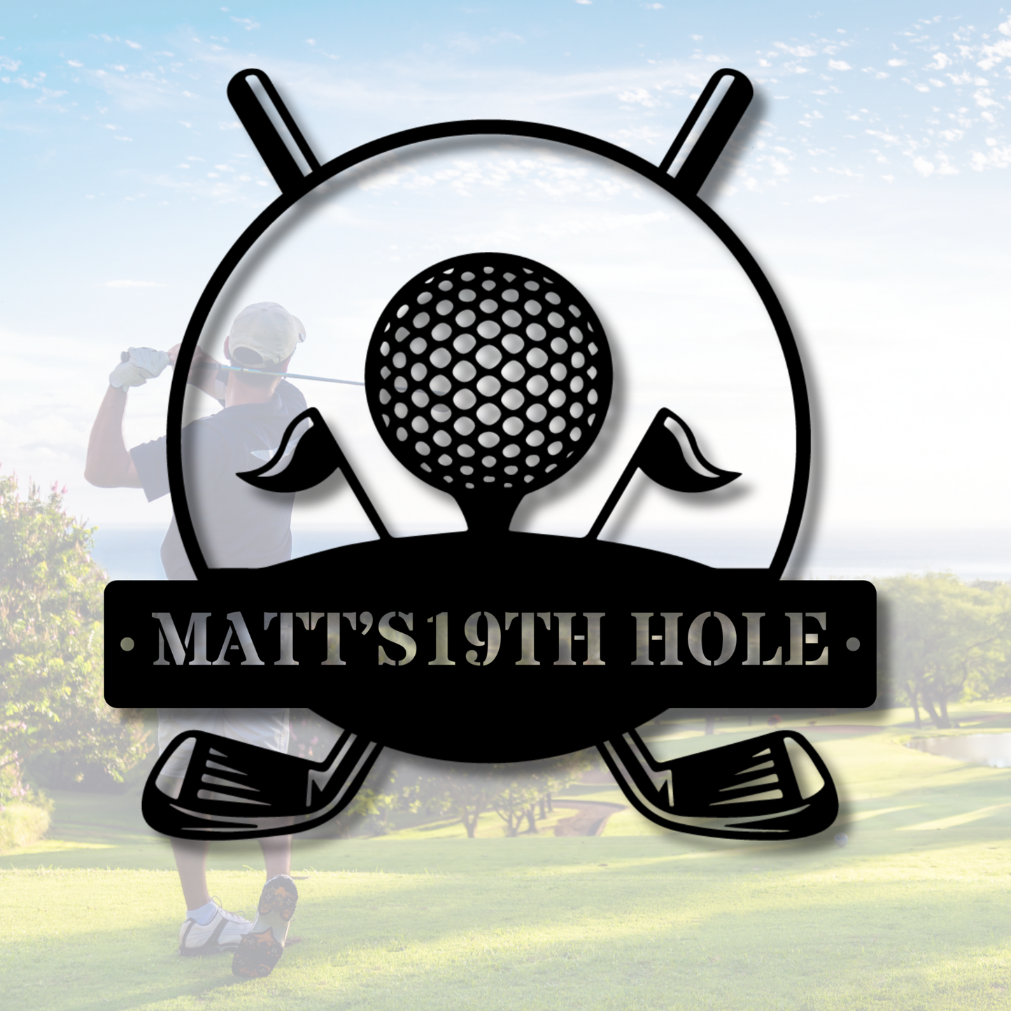 Custom Golf 19th Hole Metal Sign, Personalized Golf Gift, Golfer Man Cave Decor, 19th Hole Wall Art, Unique Golf Sign