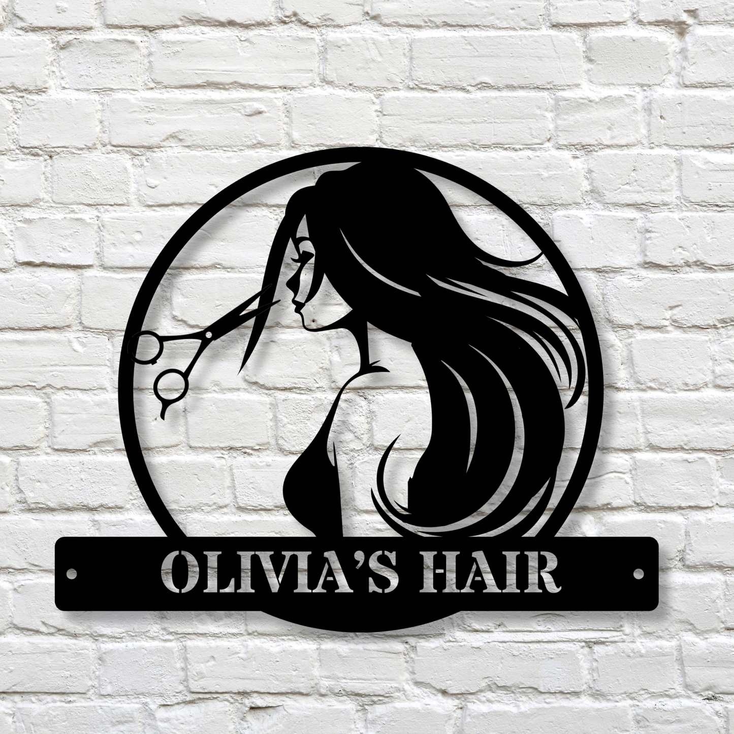 Customized Hair Dresser Metal Sign, Personalized Salon Name Sign, Hairdresser Wall Art