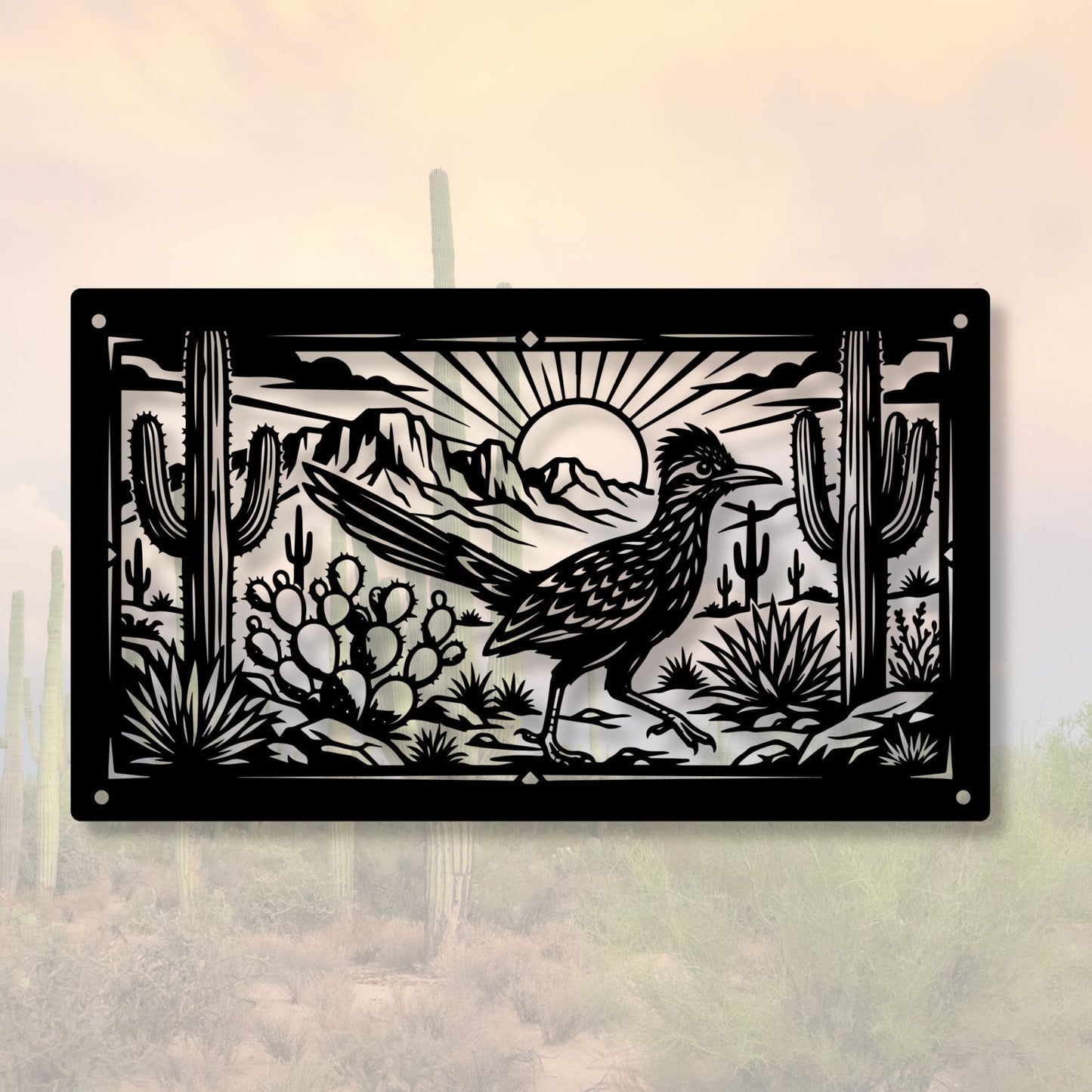 Southwestern Home Decor, Road Runner Metal Wall Art, Metal Bird Silhouette, Desert Nature Sign, New Mexico State Bird, Outdoor Garden Art