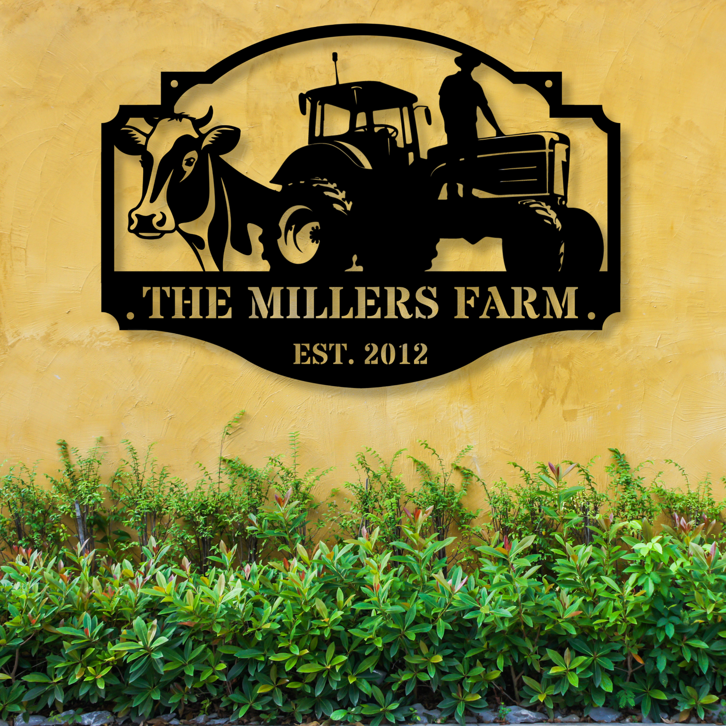 Custom Metal Barn Sign, Custom Farmhouse Sign, Horse Ranch Decor, Metal Cow Farm Sign, Outdoor Rustic Metal Decor