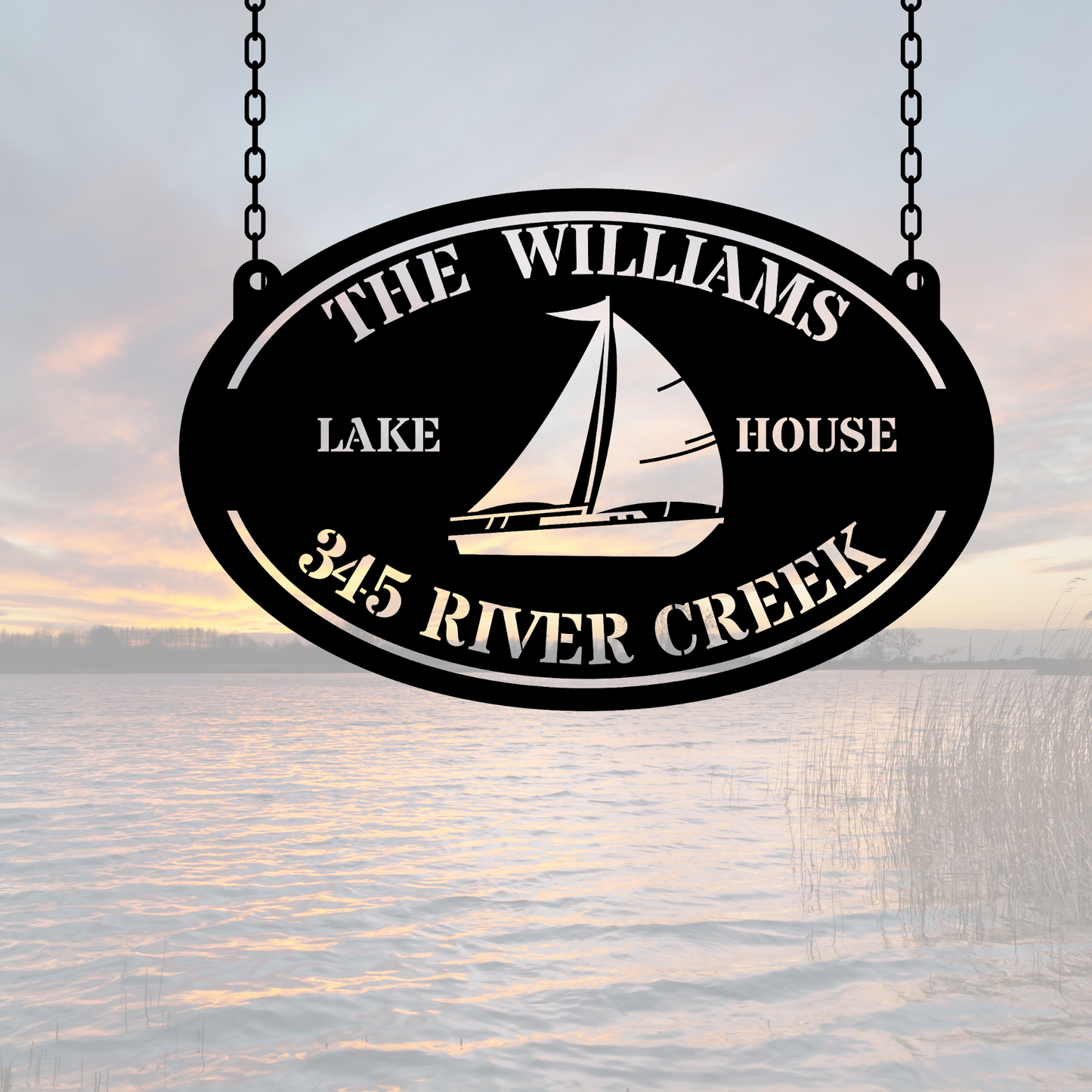 Customized Lake House Metal Sign, Steel This Outdoor Metal Art,  Metal Wall Décor