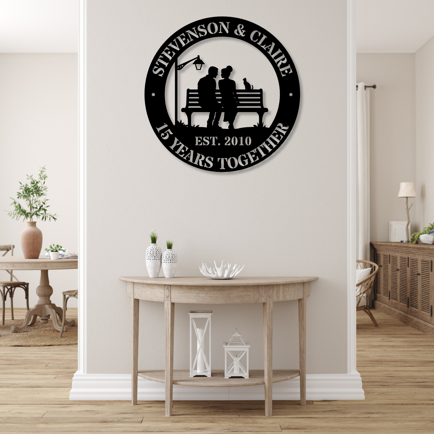 Personalized Anniversary Metal Sign, Custom Couples Name Metal Sign, Anniversary Couple Gift, Established Sign, Family Name Sign