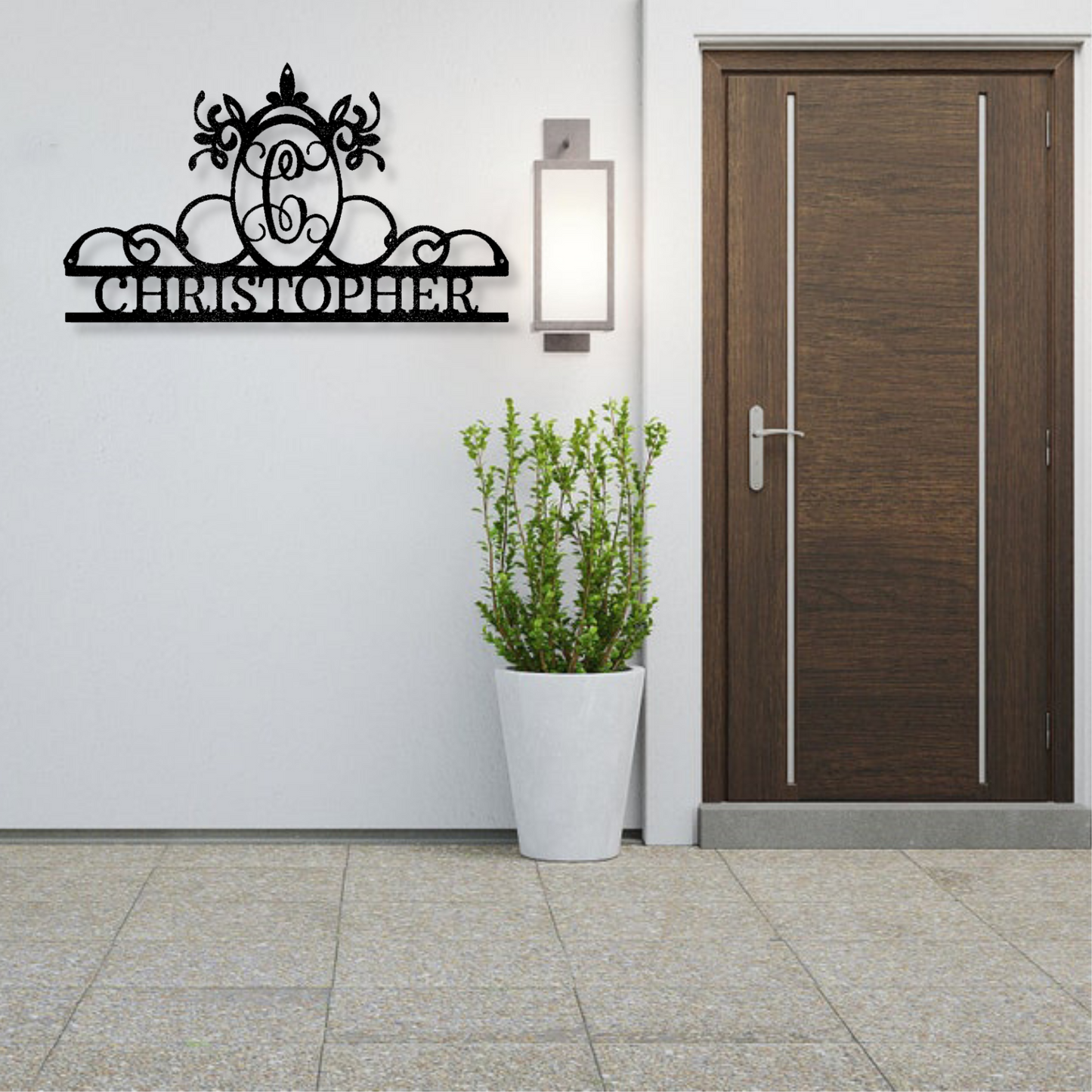 Initial and Name Monogram - Steel Sign