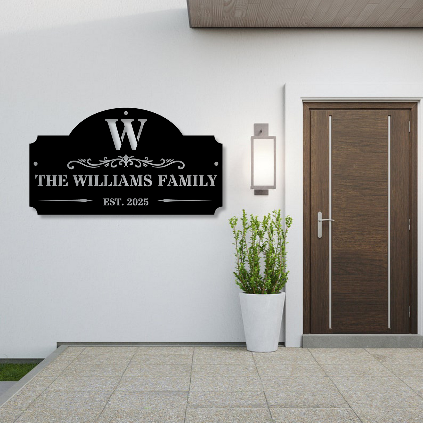 Customized Family Name Metal Sign, Custom Last Name Sign, Metal Monogram, Anniversary Gift, Housewarming Gift, Villa Name Metal Sign