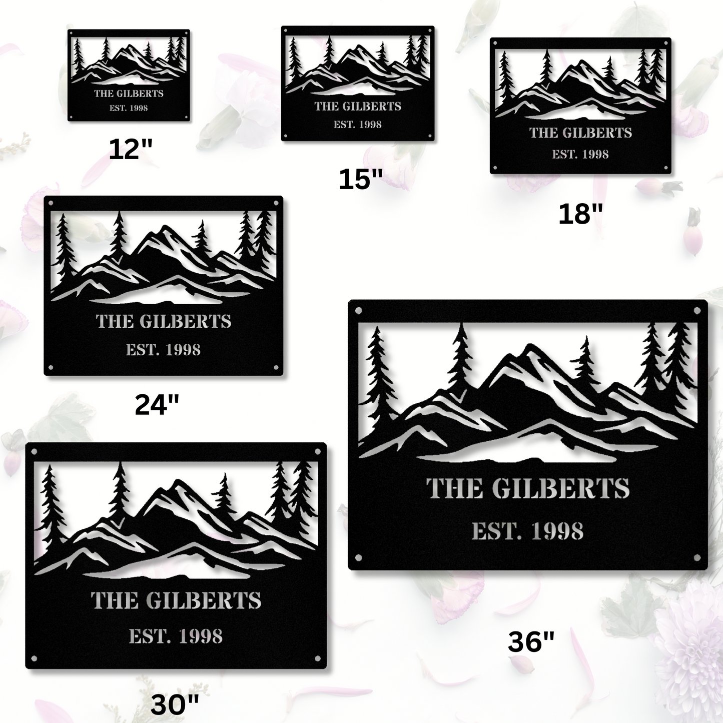 Personalized Cabin Metal Sign, Custom Last Name Metal Sign, Large Wall Metal Sign, Mountain Wall Decor, Wilderness Metal Sign