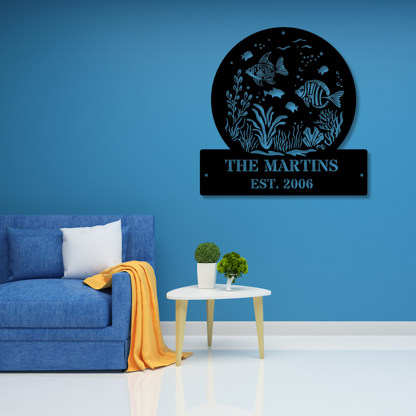 Custom Aquatic Metal Wall Decor, Coastal Metal Art, Nautical Wall Piece, Oceanic Wall Sculpture, Beach House Metal Decor