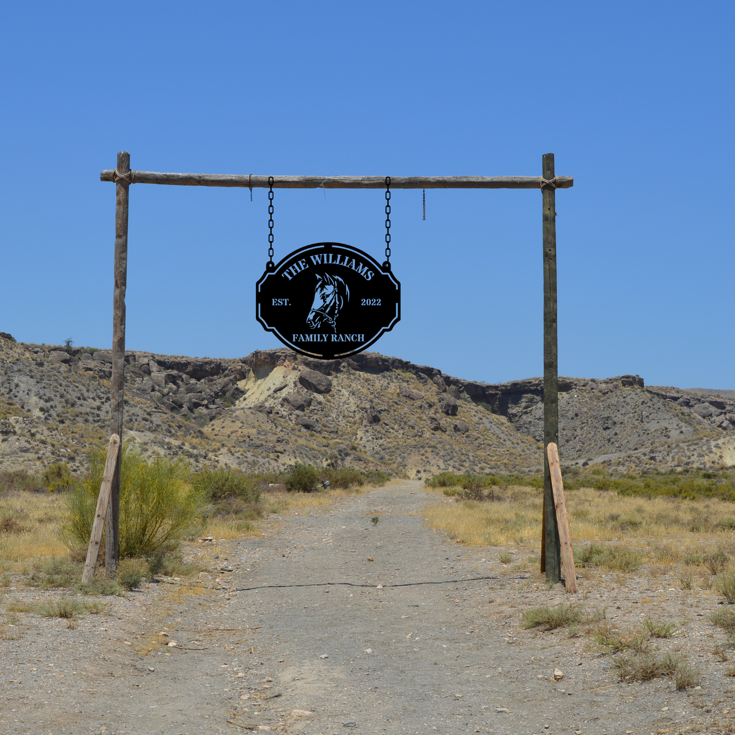 Custom Family Ranch Metal Sign, Personalized Ranch House Decor, Rustic Farmhouse Wall Art, Outdoor Signage for Country Home
