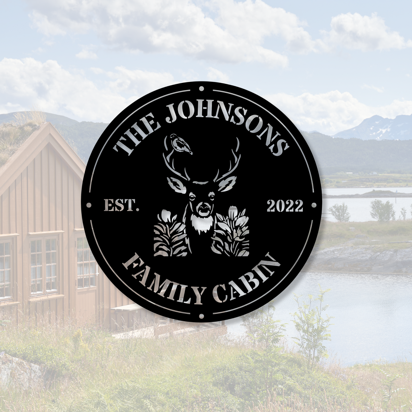 Custom Family Cabin Metal Sign, Personalized Cabin Wall Decor, Rustic Metal Art, Outdoor Cabin Decoration, Unique Cabin Gift