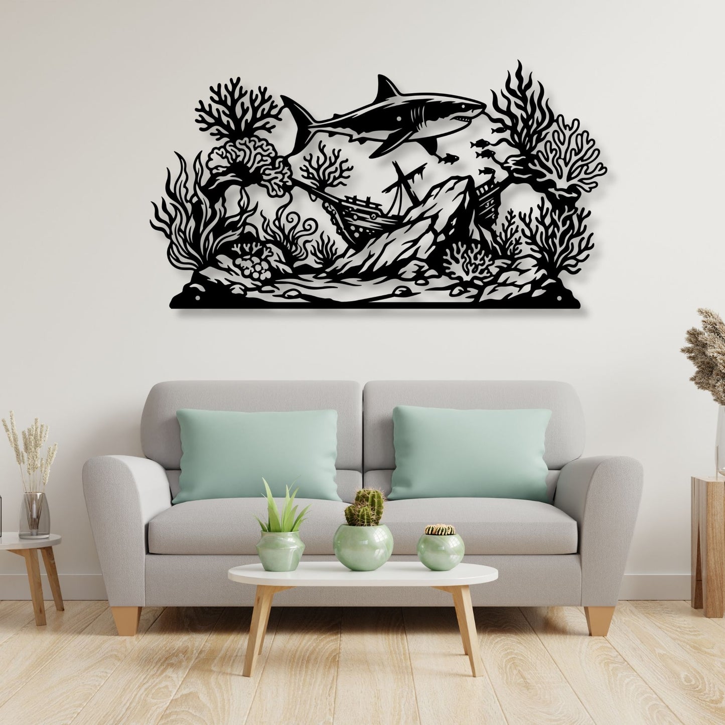 Underwater Reef Metal Sign, Ocean Metal Wall Art, Coral Reef Decor, Beach House Sign, Nautical Coastal Decor, Marine Life Wall Hanging