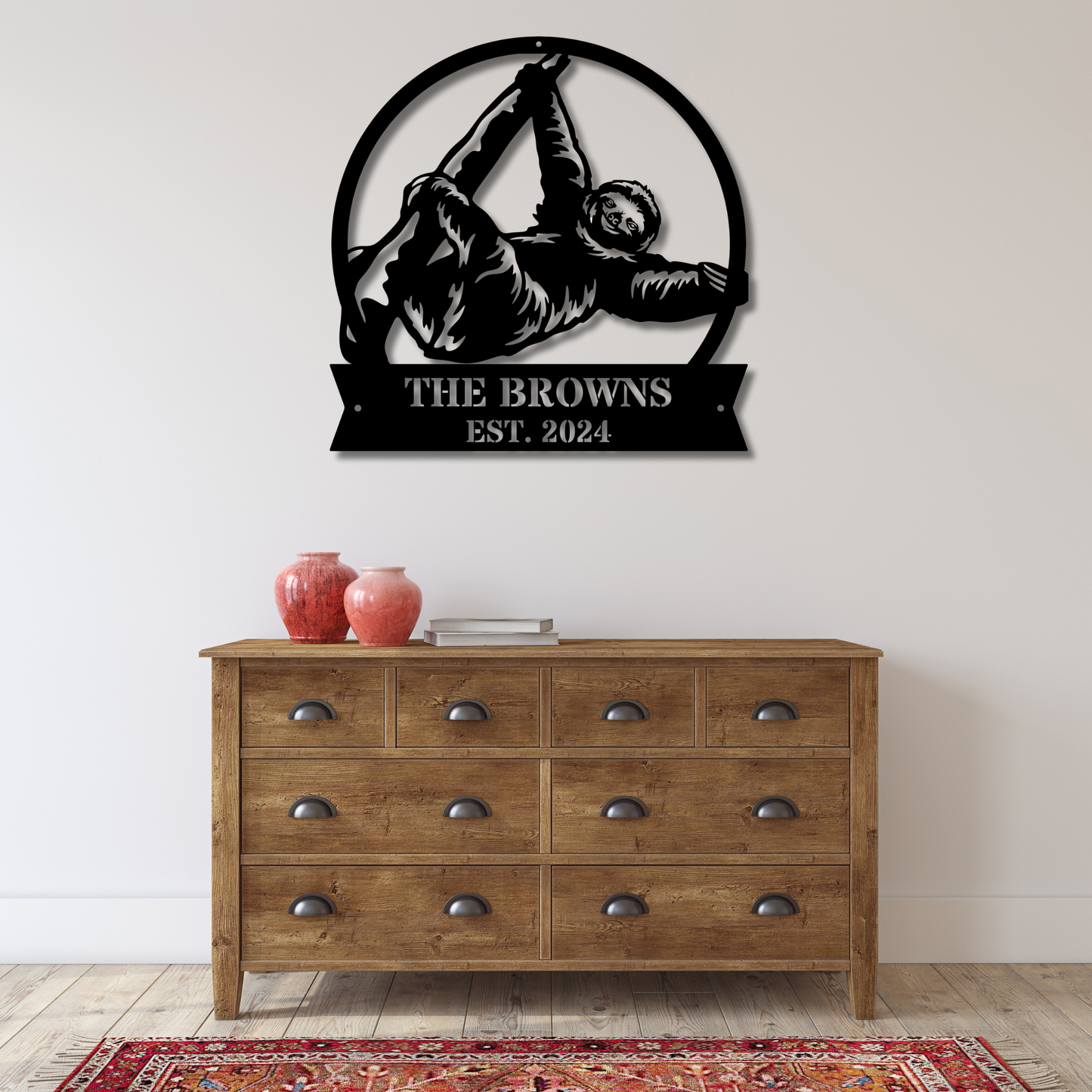 Custom Sloth Metal Sign, Sloth Wall Decor, Metal Sloth Wall Art, Personalized Sloth Decor, Animal Metal Art, Custom Wall Sign