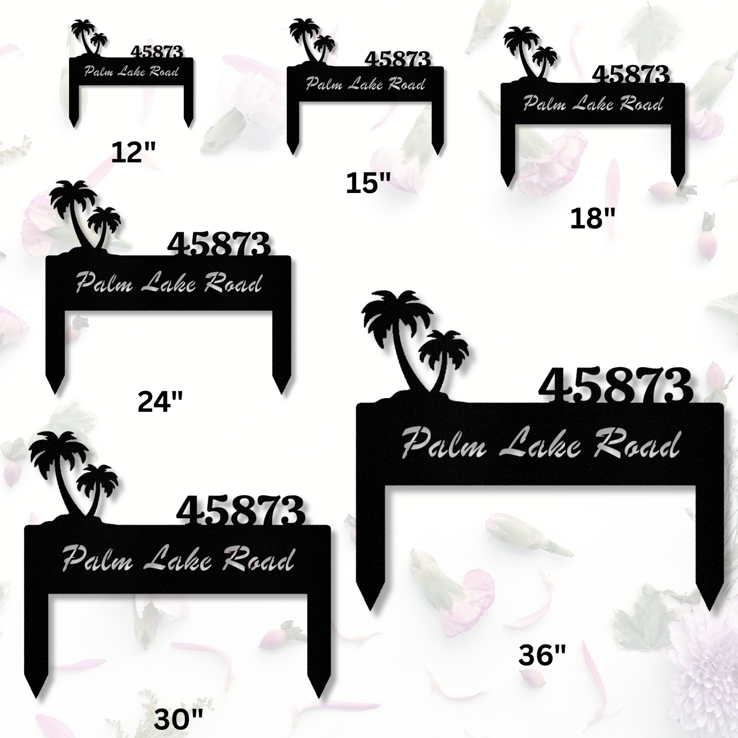 Palm Themed Address Sign, Address Stake Sign, Coastal Home address Sign, New Home Gift, House Closing Gift, Housewarming Gift, Front Yard Sign