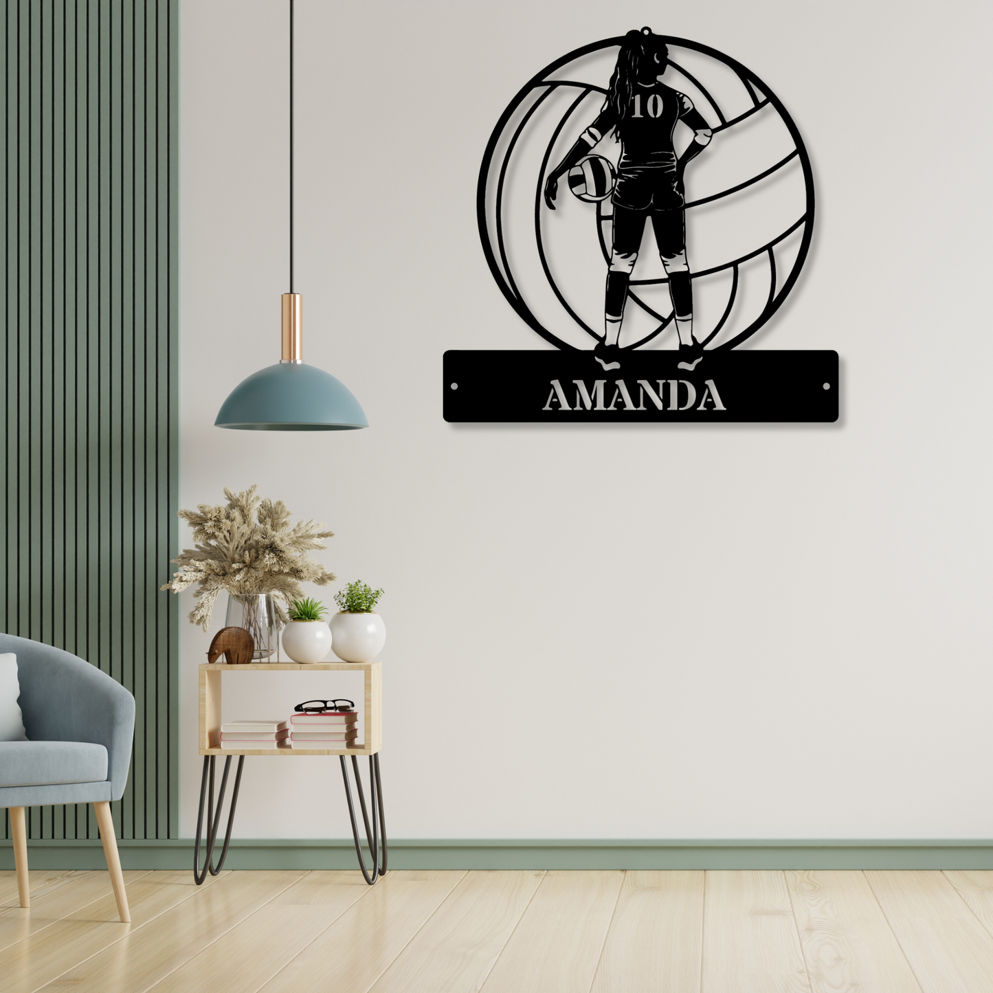 Custom Volleyball Metal Wall Art , Personalized Volleyball Player Name Sign Room Decor, Volleyball Metal Sign