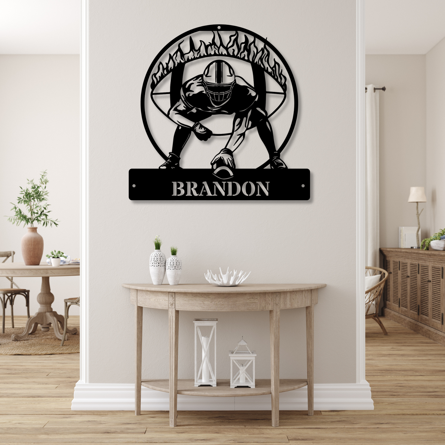 Custom FOOTBALL Metal Sign, Personalized Football Decor, Custom Sports Sign, Sporty Metal Wall Art, Football Room Decor, Gift for Fans