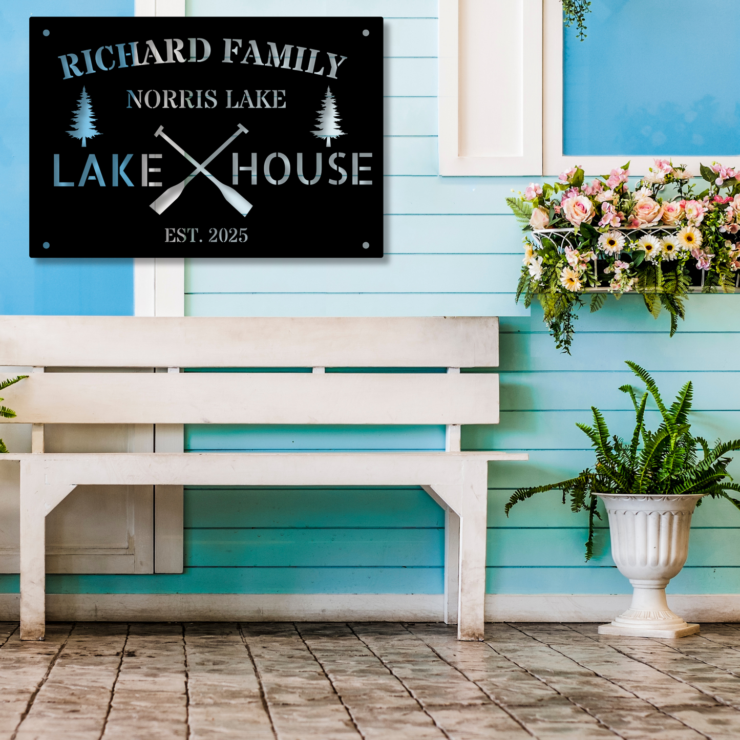 Personalized Lake House Sign, Custom Metal Sign, Lake Decor, Established Sign, Lakehouse Gift, Cabin Decor, Outdoor Metal Decor, Rustic Home Decor