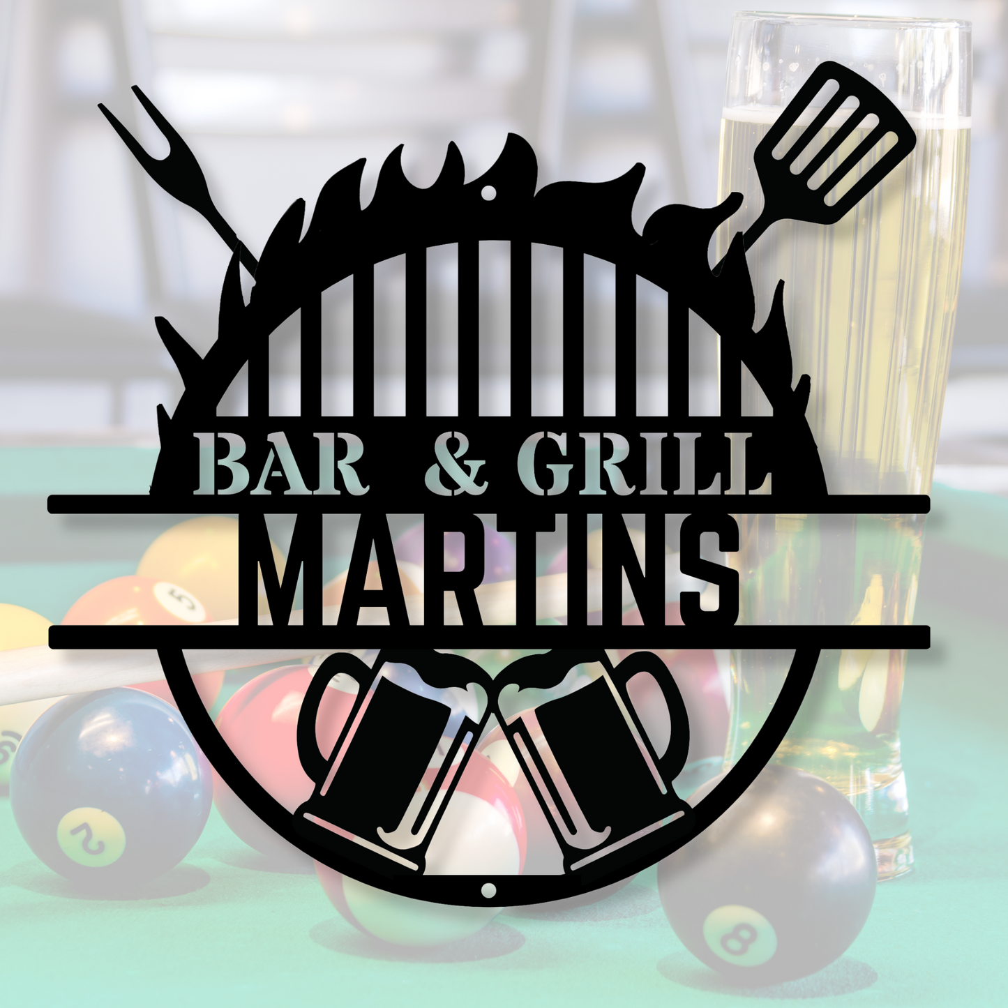 Custom Metal Grill Sign - Metal Grill Sign - Metal BBQ Smoker and Grill Sign - Grilling Gift for Dad, Grandpa, Barbeque Sign