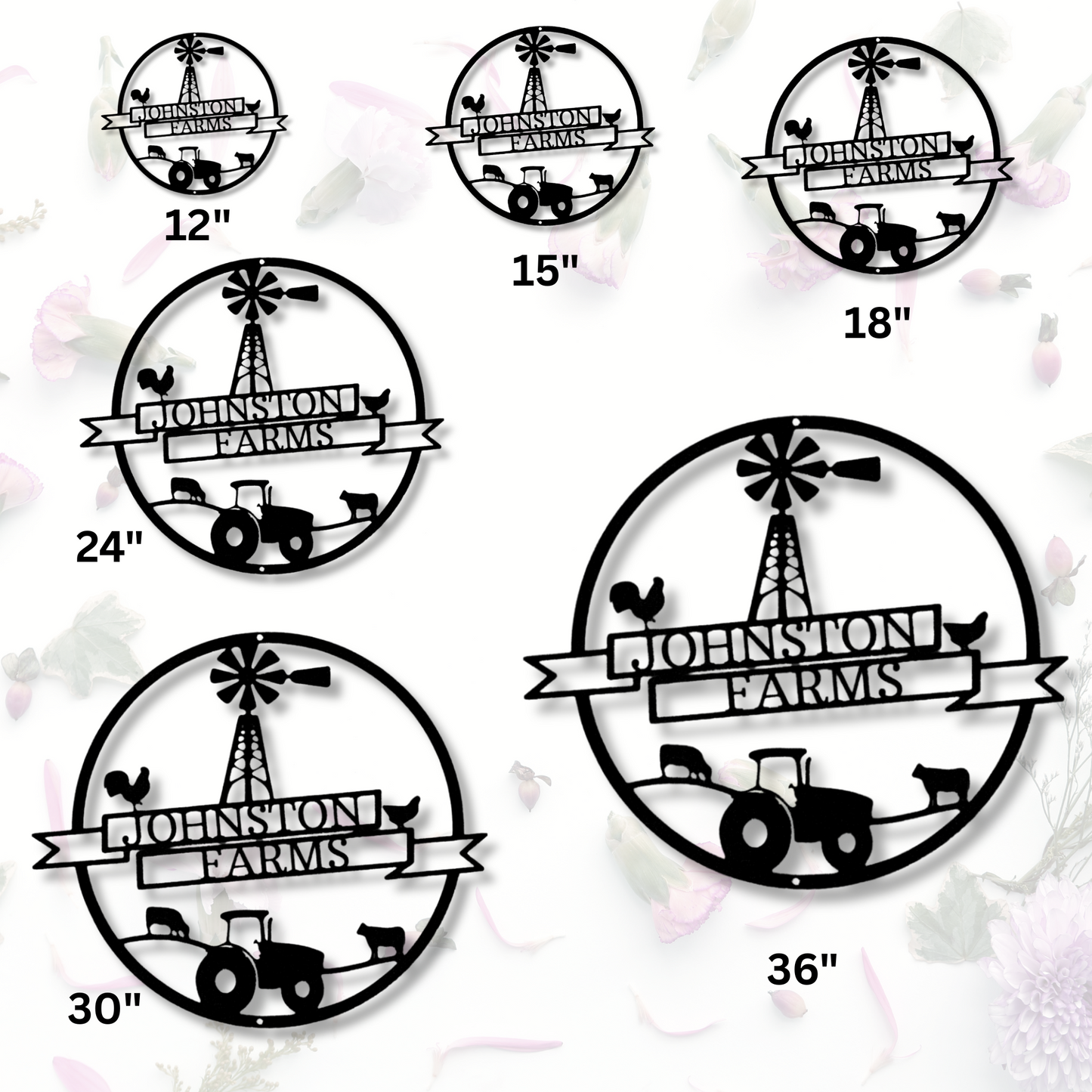 Farm Banner Monogram - Steel Sign