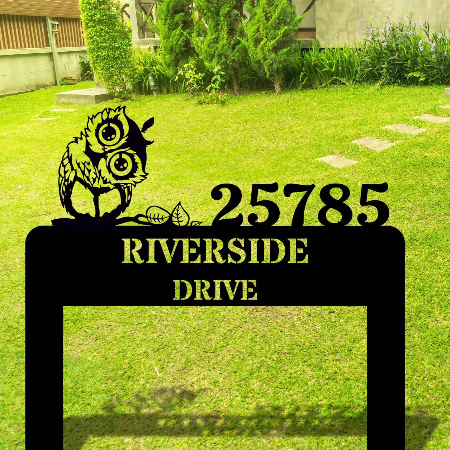 Custom Owl Metal Address Sign, New Home Stake Sign, Owl Street Sign, Personalized Outdoor Decor, Owl Lover Gift, Animal Street Sign