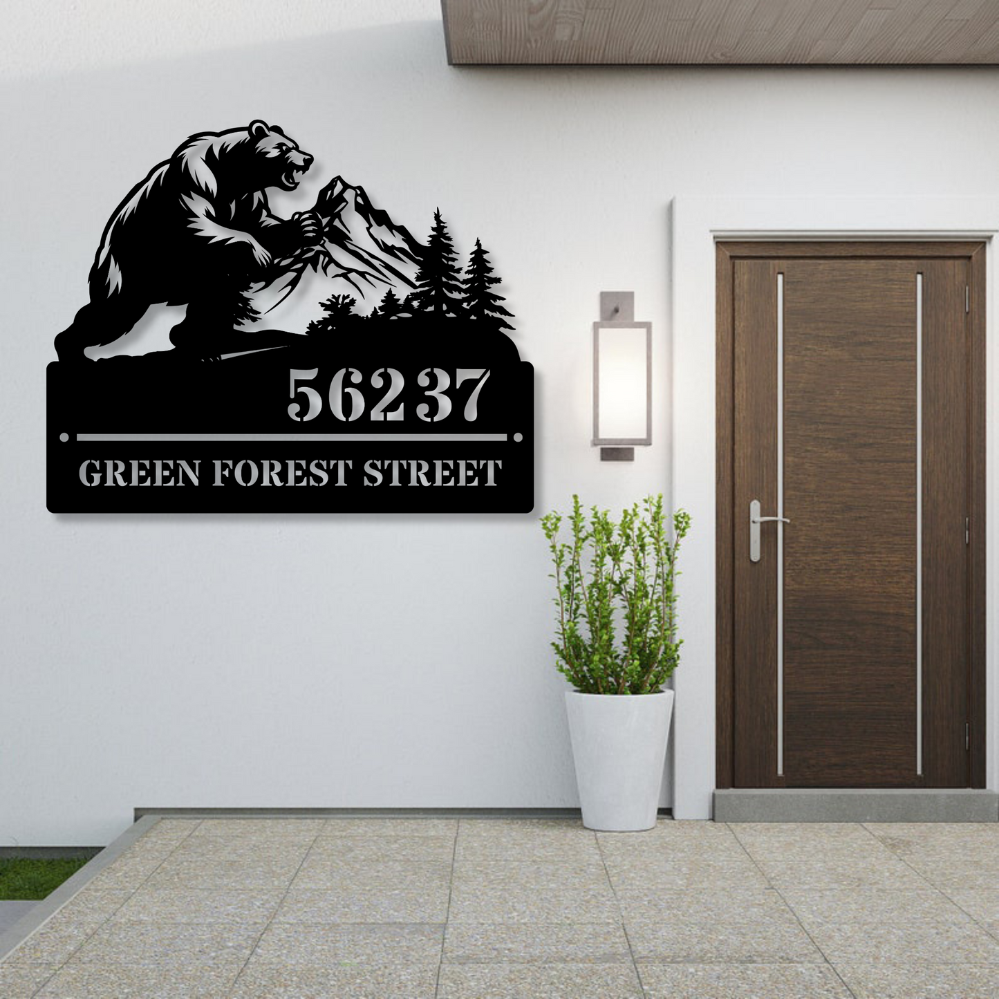 Custom Modern Number Metal Address Sign, Custom House Number Metal Metal Name Sign Outdoor, Outdoor House Number, Address Metal Art