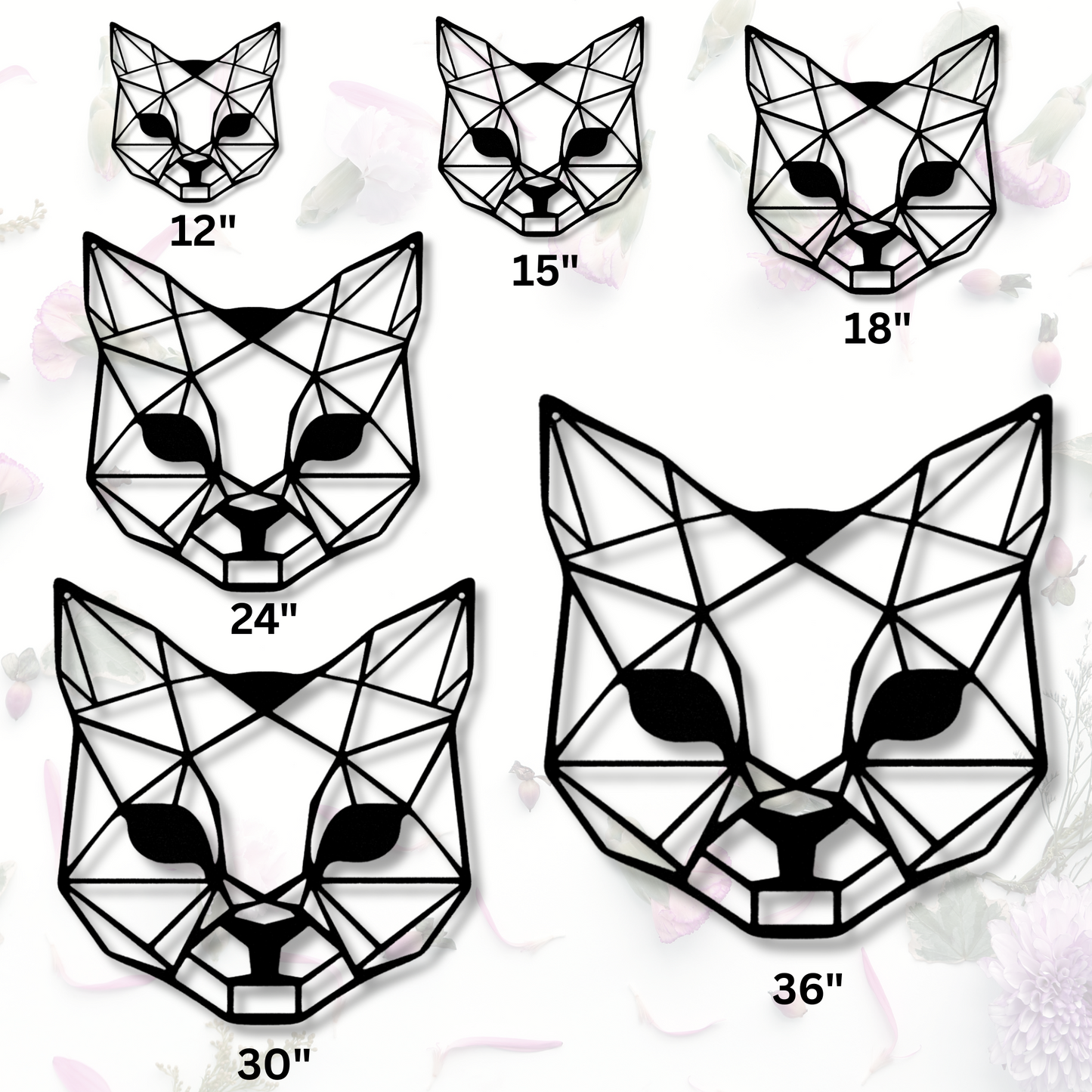 Geometric Cat - Metal Steel Sign, Geometric Animal, Woodland Nursery, Wildlife Metal Art, Kids Room Décor, Art room Decor, Animal Lover Gift