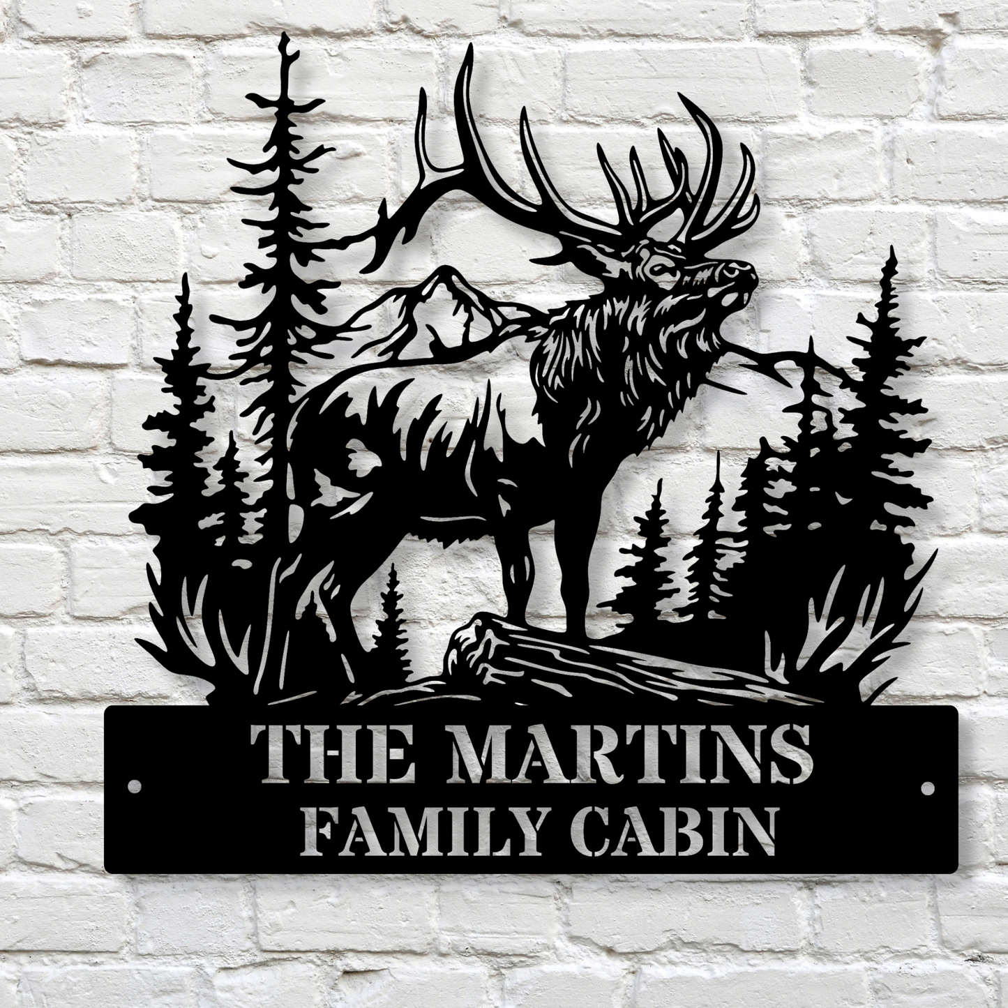 Custom Elk Metal Sign, Elk Wall Art, Wildlife Decor, Elk Address Sign, Rustic Elk Wall Decor, Last Name Wall Sign, Elk Lodge Decor, Outdoor Cabin Metal Sign