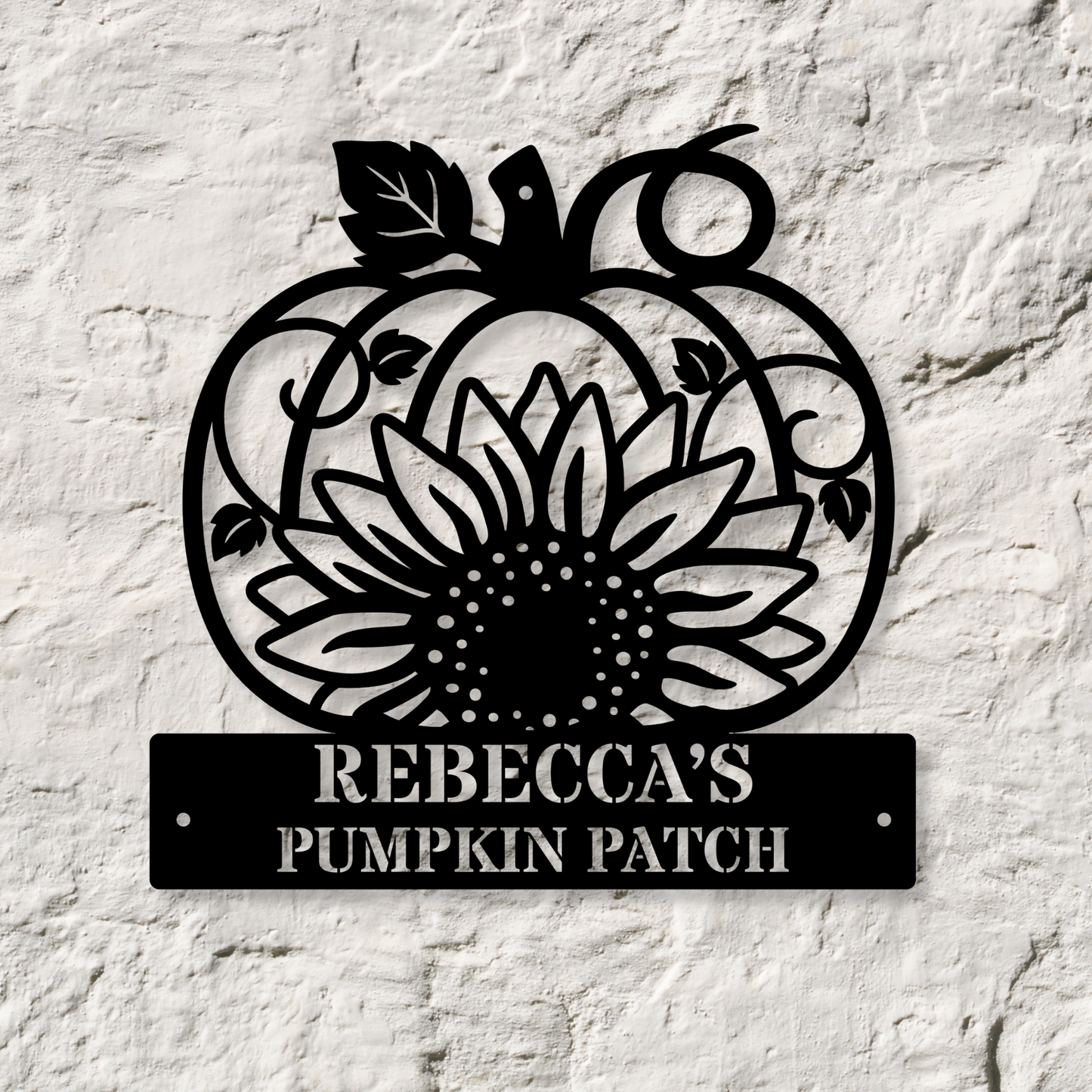 Pumpkin Name Metal Sign, Fall Decor Wall Art, Entryway Decor Sign, Large Wall Decor