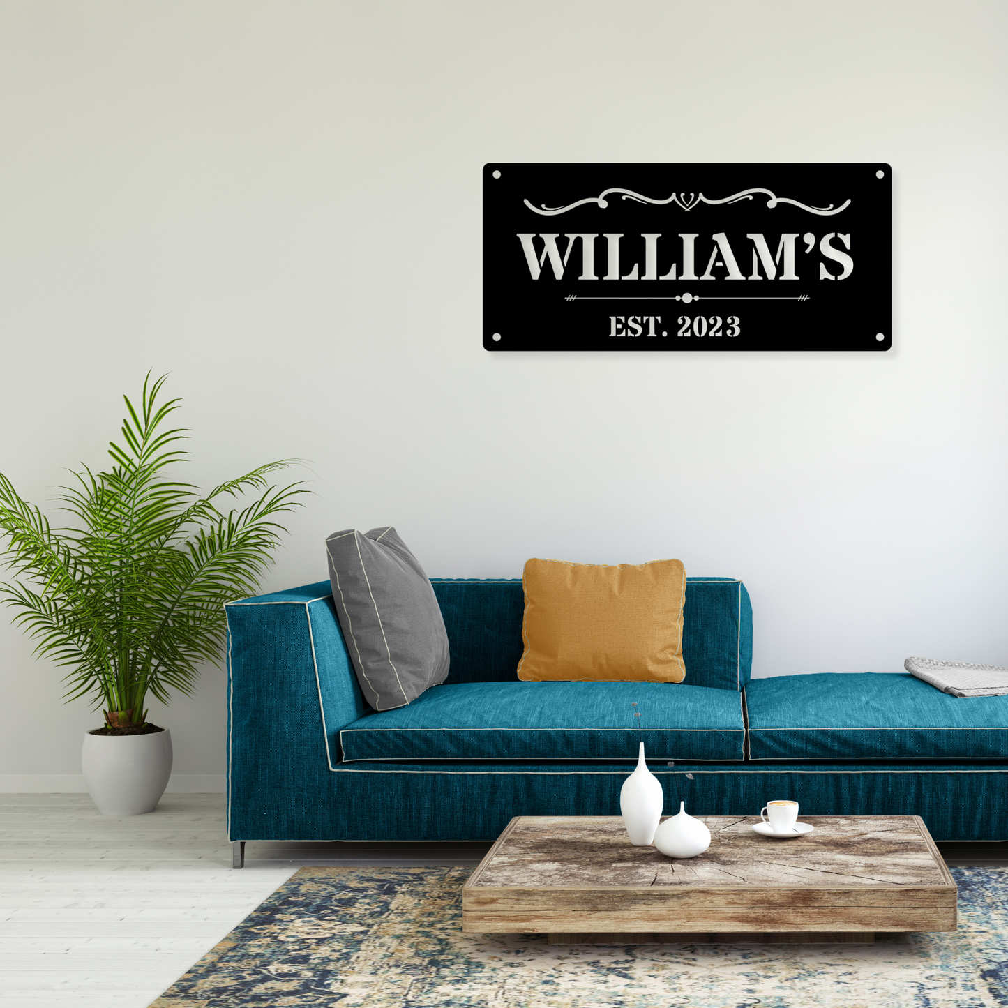 Custom Family Name Metal Sign,Personalized Last Name Sign,Monogram Wall Decor