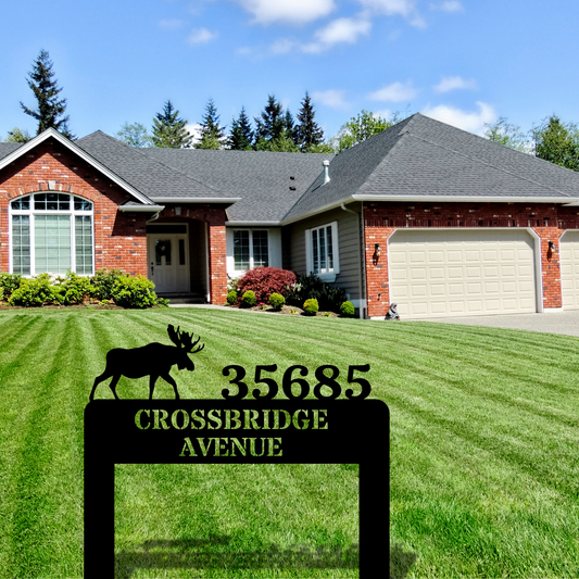 Personalized Metal House Number Sign, Custom Address Sign for Yard, House Number Sign Stake, House Number Plaque