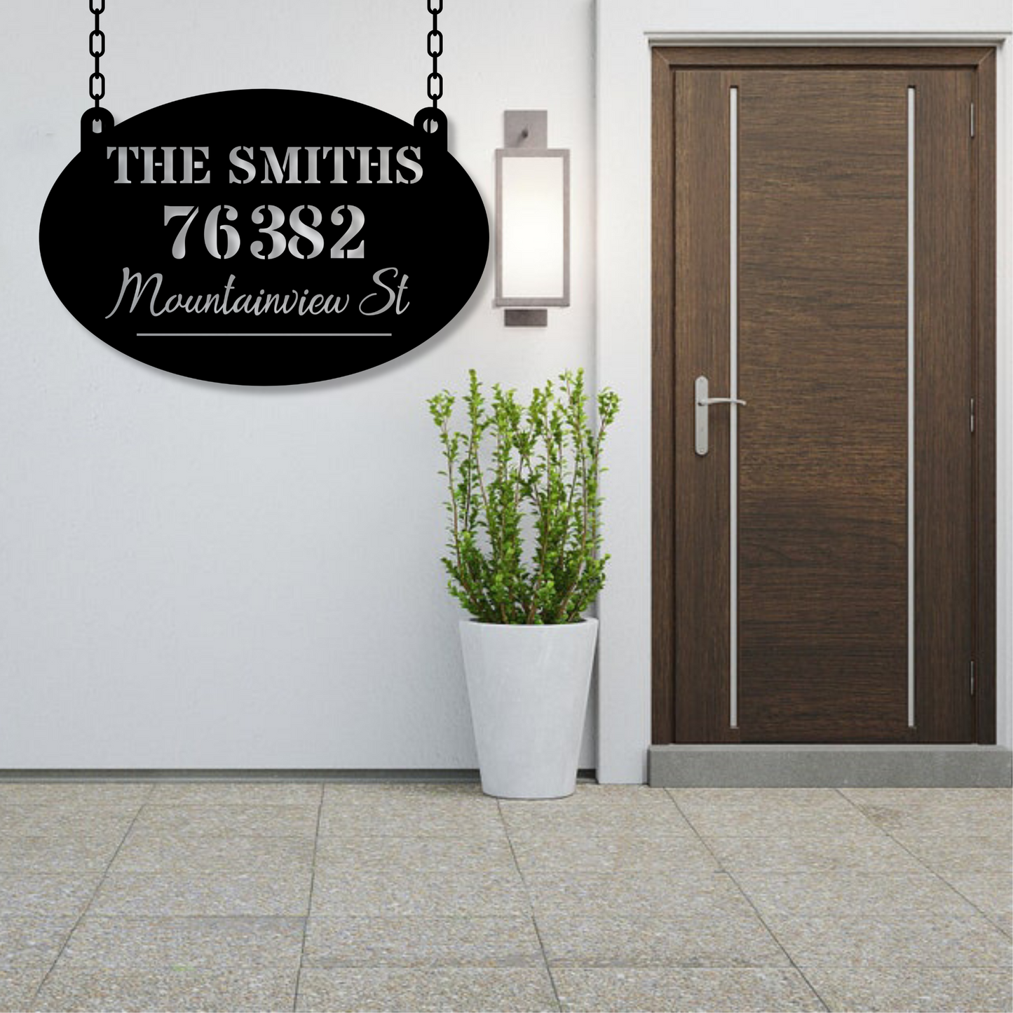 Custom Family Name Sign With Address, Housewarming Gift, Personalized House Number, Custom Metal Sign, House Number