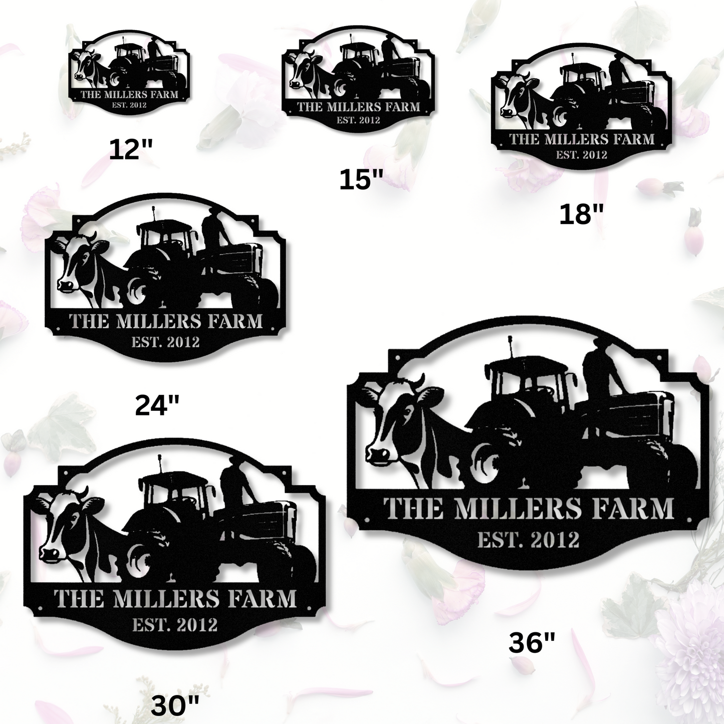 Custom Metal Barn Sign, Custom Farmhouse Sign, Horse Ranch Decor, Metal Cow Farm Sign, Outdoor Rustic Metal Decor