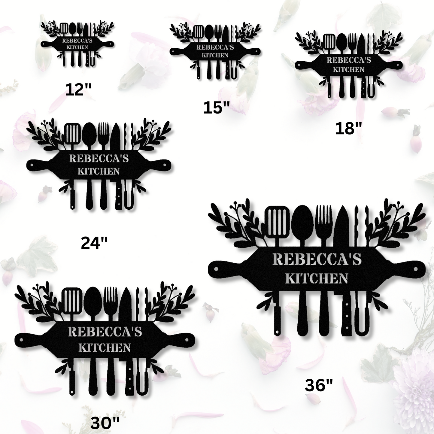 Personalized Kitchen Metal Sign, Kitchen Wall Decor, Grandma's Mother's Day Gift, Kitchen Name Metal Art, Wall Hanging Art, Kitchen Entrance Sign