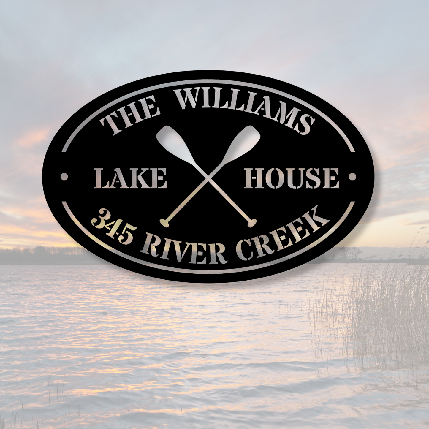 Personalized Lake House Metal Sign