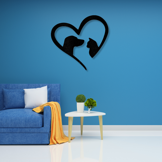 Pet Love Metal Sign, Pet Lover Wall Art, Animal Wall Decor, Metal Pet Sign, Custom Pet Gift, Home Decor for Pet Lovers, Cat Dog Love Sign