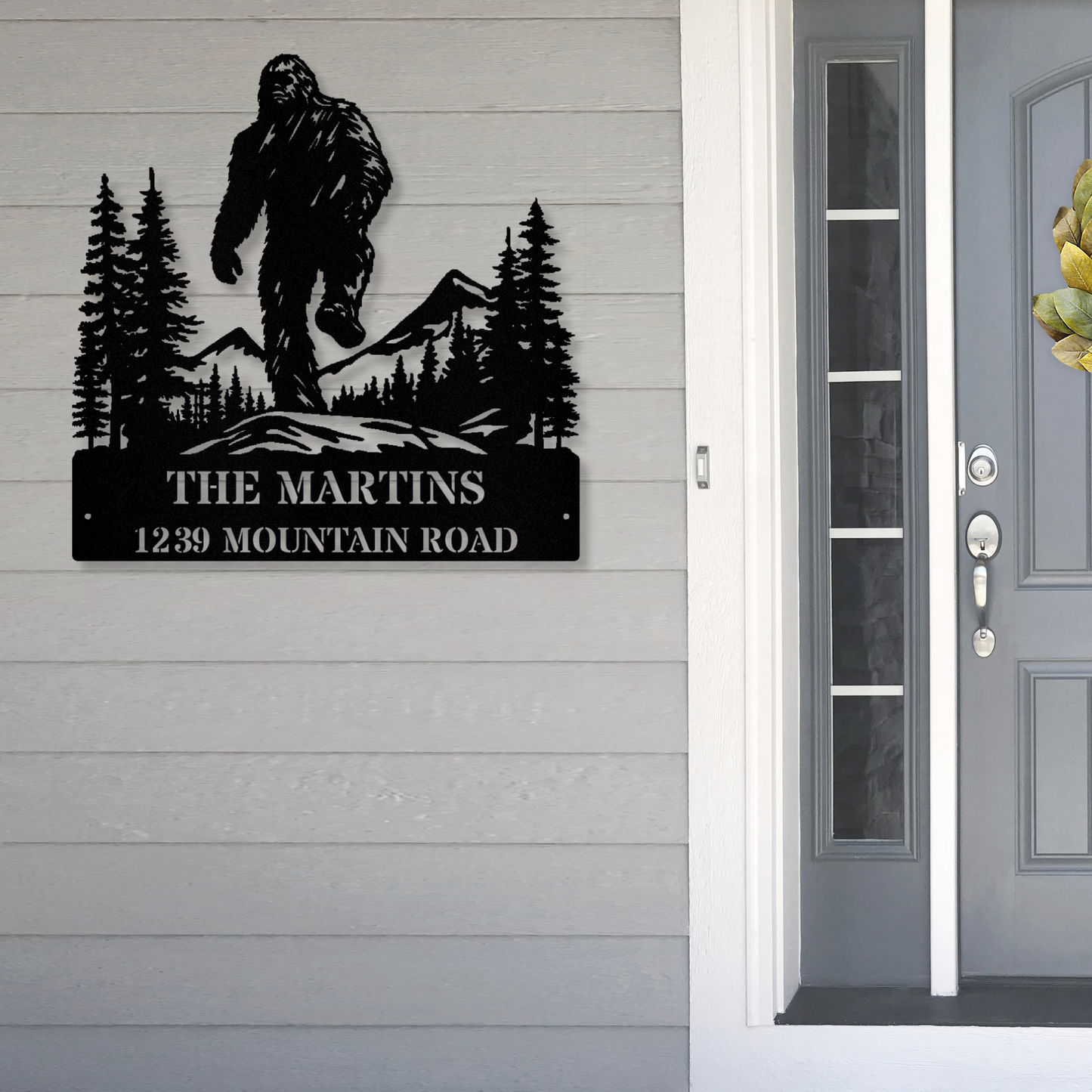 Personalized Bigfoot Metal Sign, Bigfoot Address Sign, Established Sign, Residence Sign, House Number sign, Last Name Sign, Cabin Metal Sign