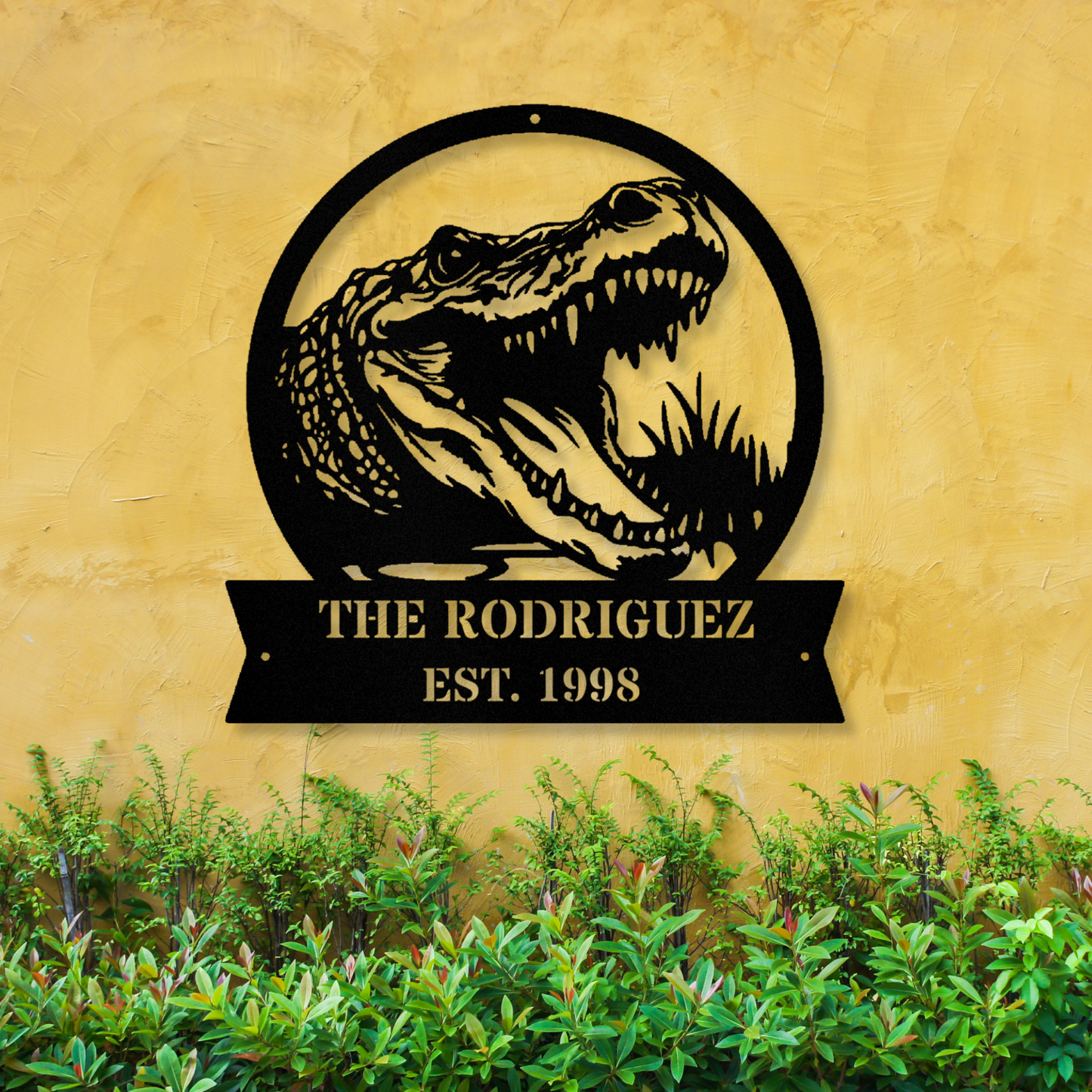 Crocodile Metal Sign, Custom Metal Alligator Sign, Personalized Wall Art, Outdoor Crocodile Decor, Jungle Theme Gift, Reptile Hanging