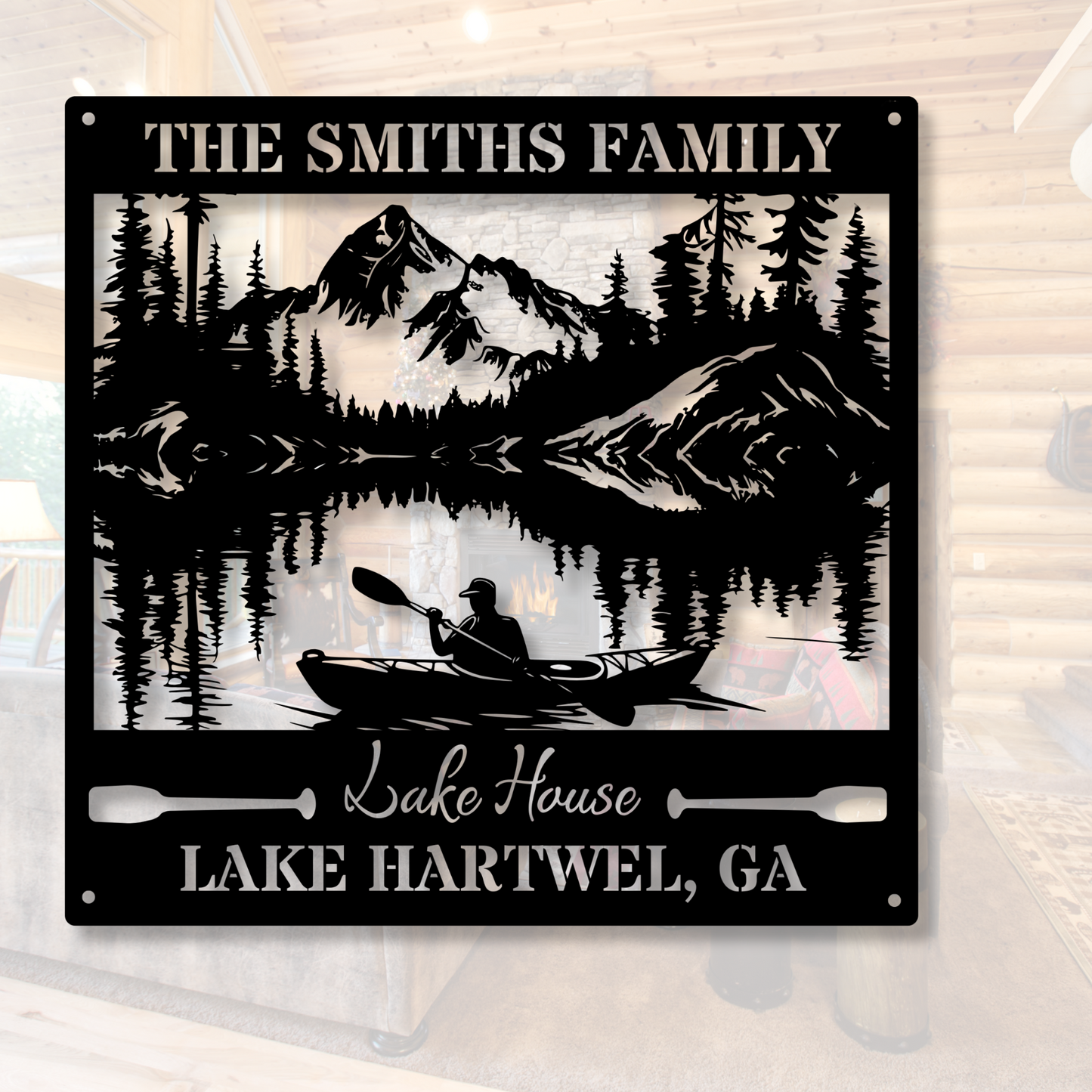 Custom Lake House Metal Sign Wall, Forest Lake Sign, Personalized Lake House Name Sign,Camping Metal sign,Lake House Decor