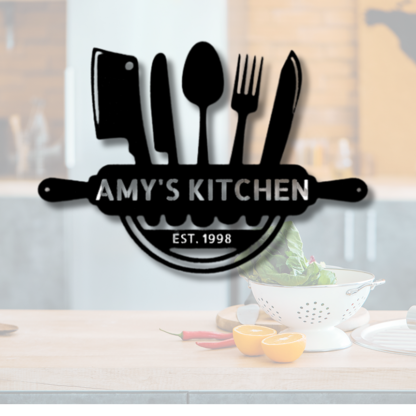 Art in the Kitchen Monogram - Steel Sign