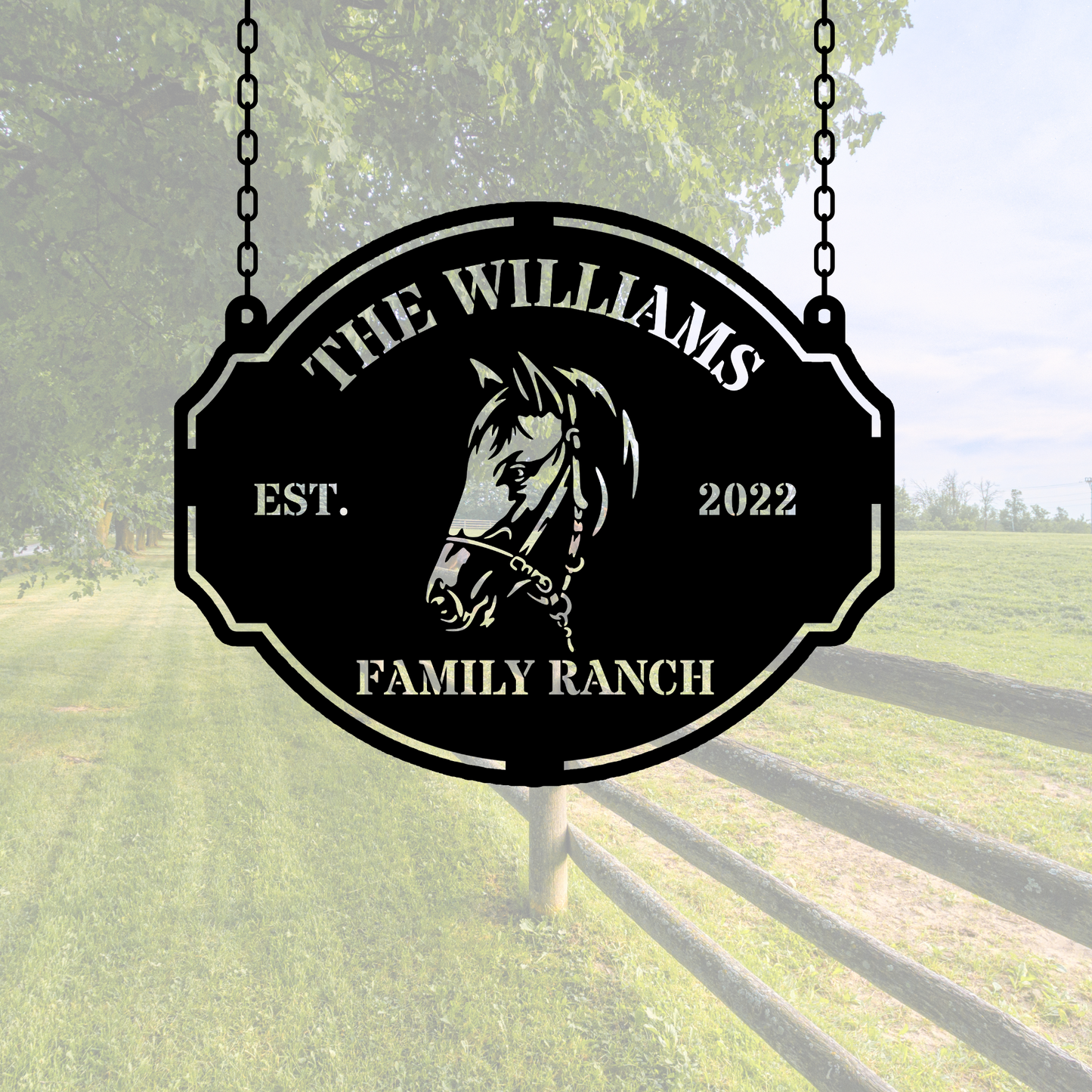Custom Family Ranch Metal Sign, Personalized Ranch House Decor, Rustic Farmhouse Wall Art, Outdoor Signage for Country Home