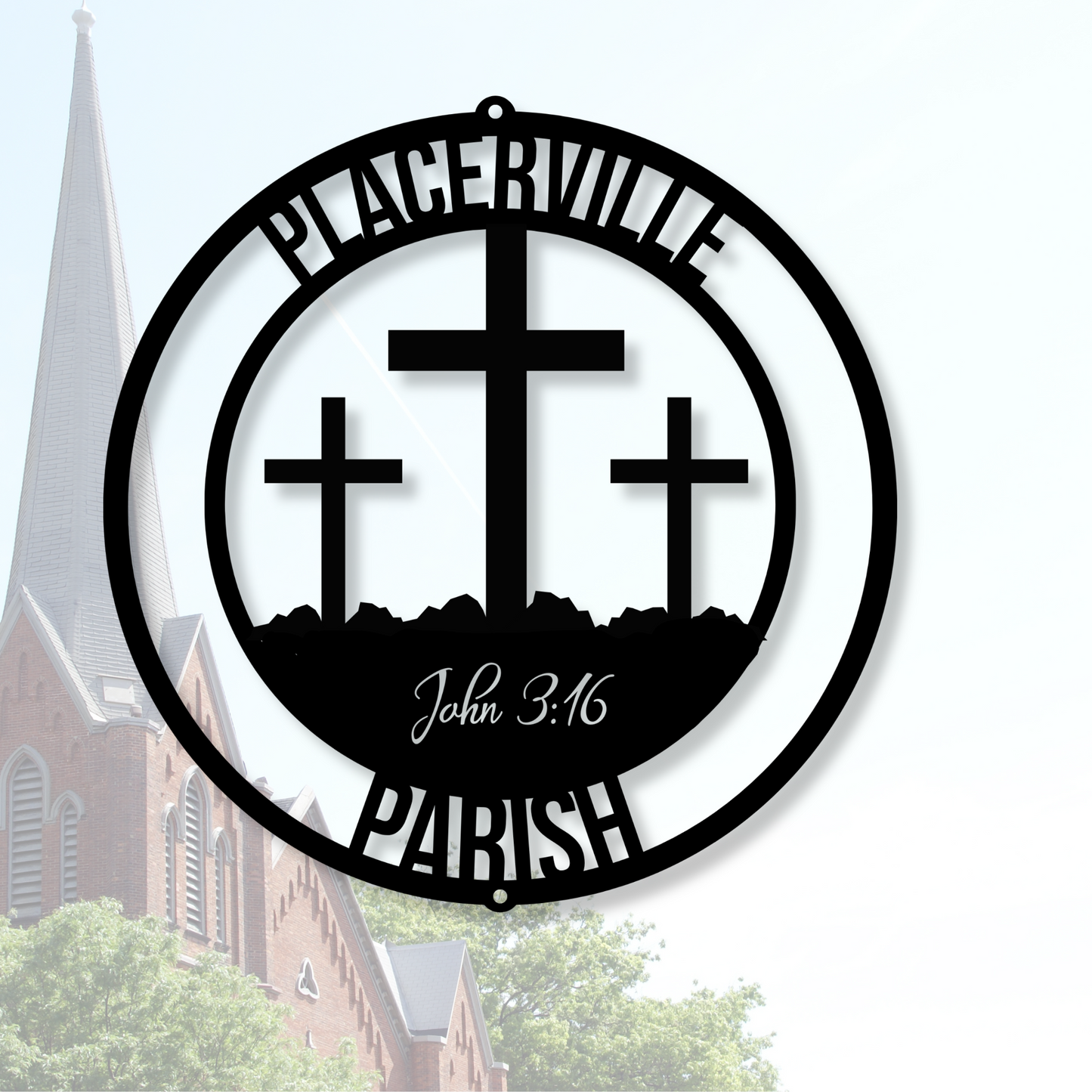 Personalized Church Metal Sign, Custom Church Name Plaque, Church Wall Art, Religious Metal Sign, Custom Scripture Decor, Inspirational Art