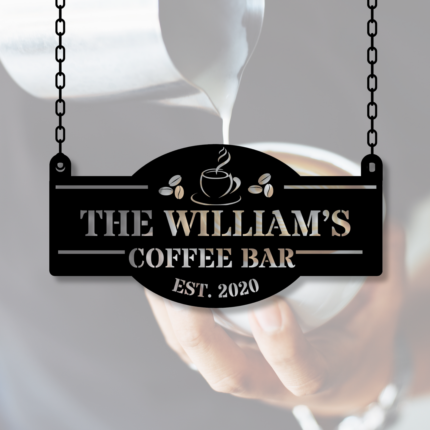 Custom Coffee Shop Metal Sign, Personalized Coffee Shop Metal Sign, Coffee Shop Sign