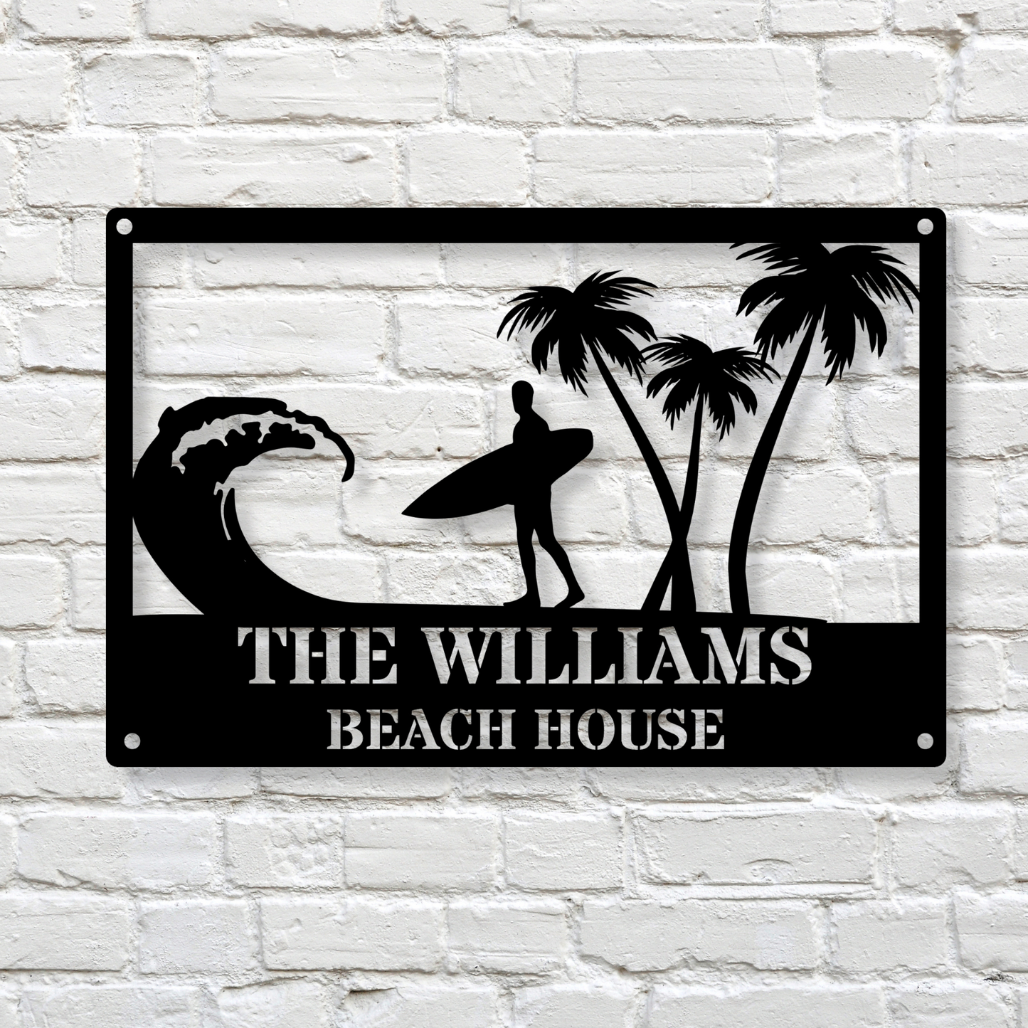 Custom Beach House Metal Sign, Lake House Metal Sign, Summer Beach House Sign, Metal Coastal Decor