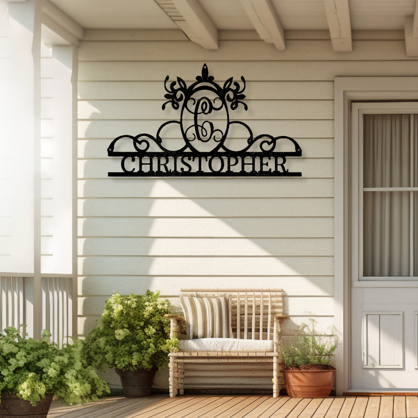 Initial and Name Monogram - Steel Sign