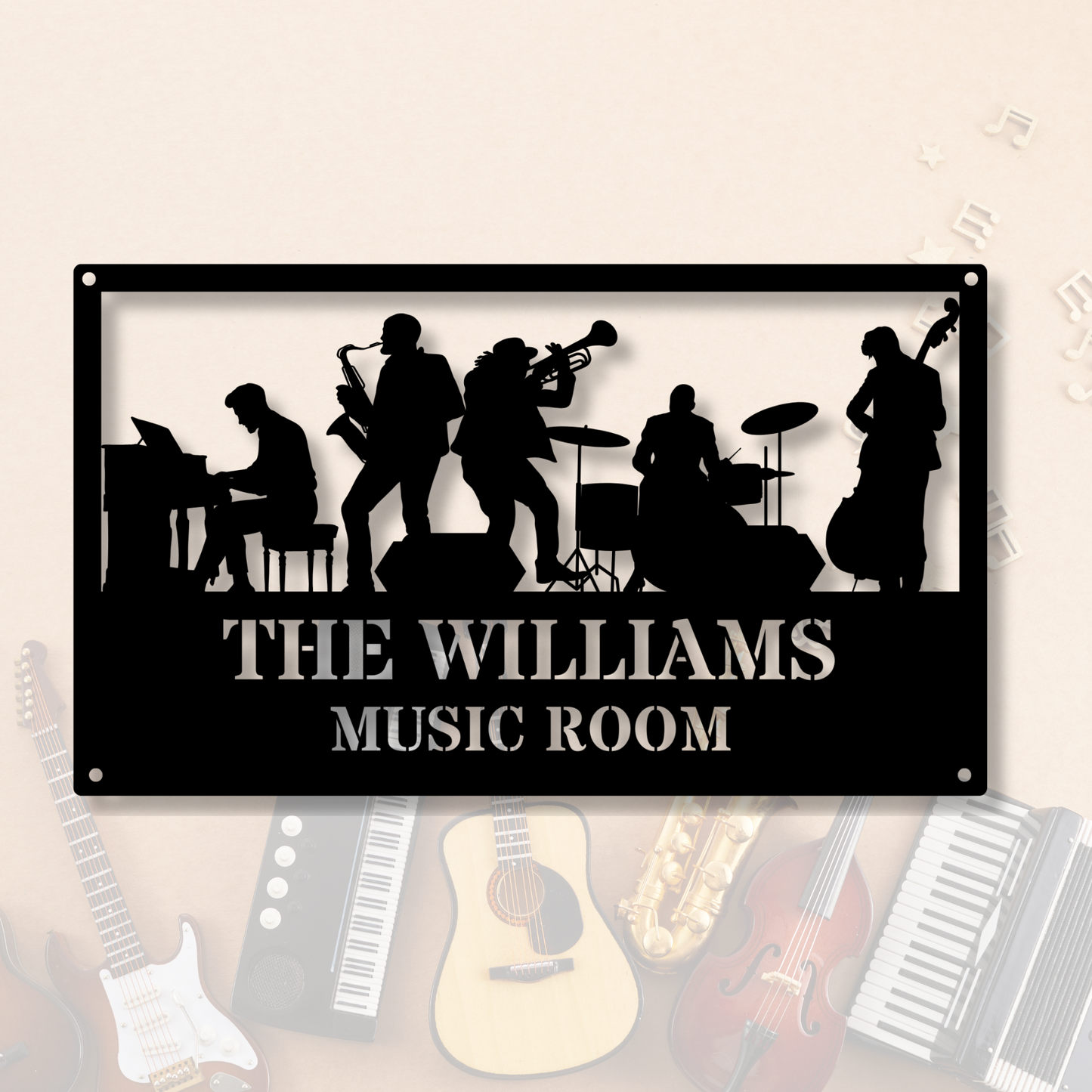 Custom Music Room Metal Sign, Personalized Jazz Metal Sign