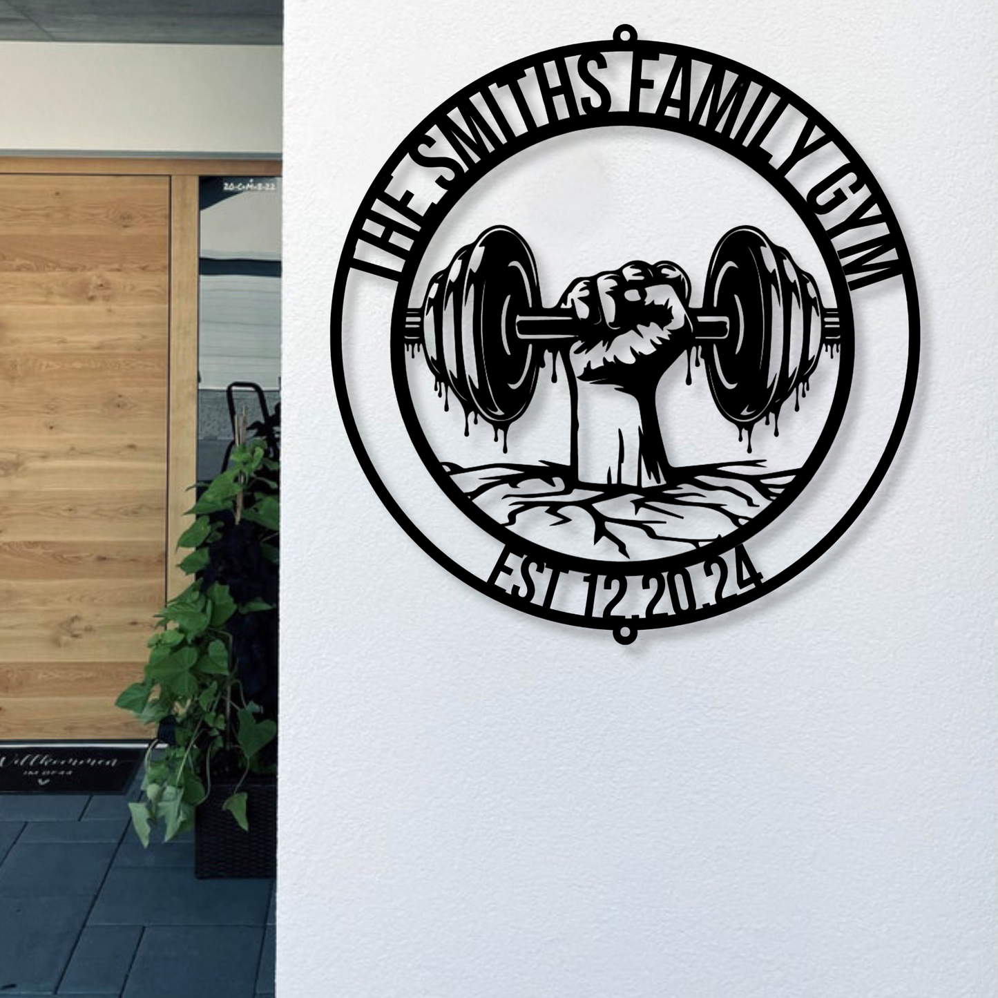 Custom Gym Metal Sign, Personalized Name Plaque, Fitness Training Wall Art, Dad's Gym Workout Decor, Weight Lifting Room Gift