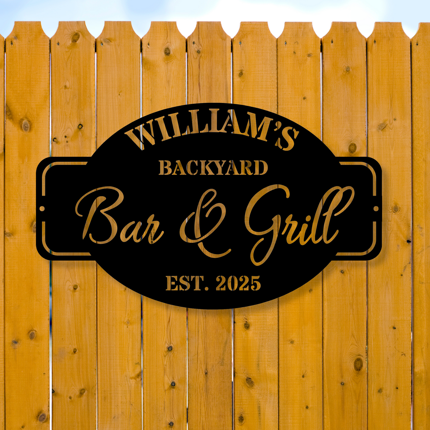 Personalized Grill Sign, BBQ Sign, Outdoor Sign, Grill Master gift, Cookout Sign, Camp Sign, Anniversary sign, Custom Metal sign, sign for him
