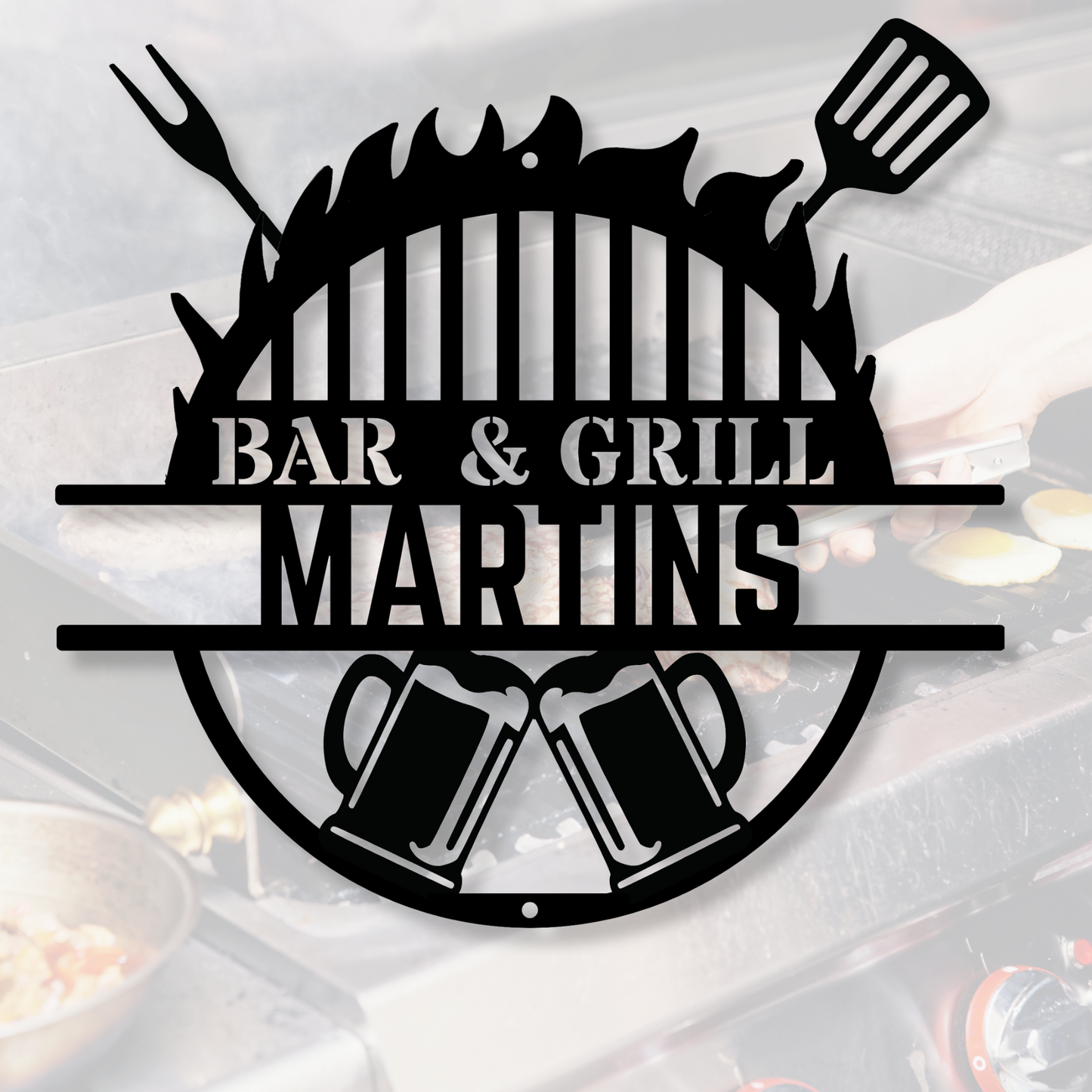 Custom Metal Grill Sign - Metal Grill Sign - Metal BBQ Smoker and Grill Sign - Grilling Gift for Dad, Grandpa, Barbeque Sign