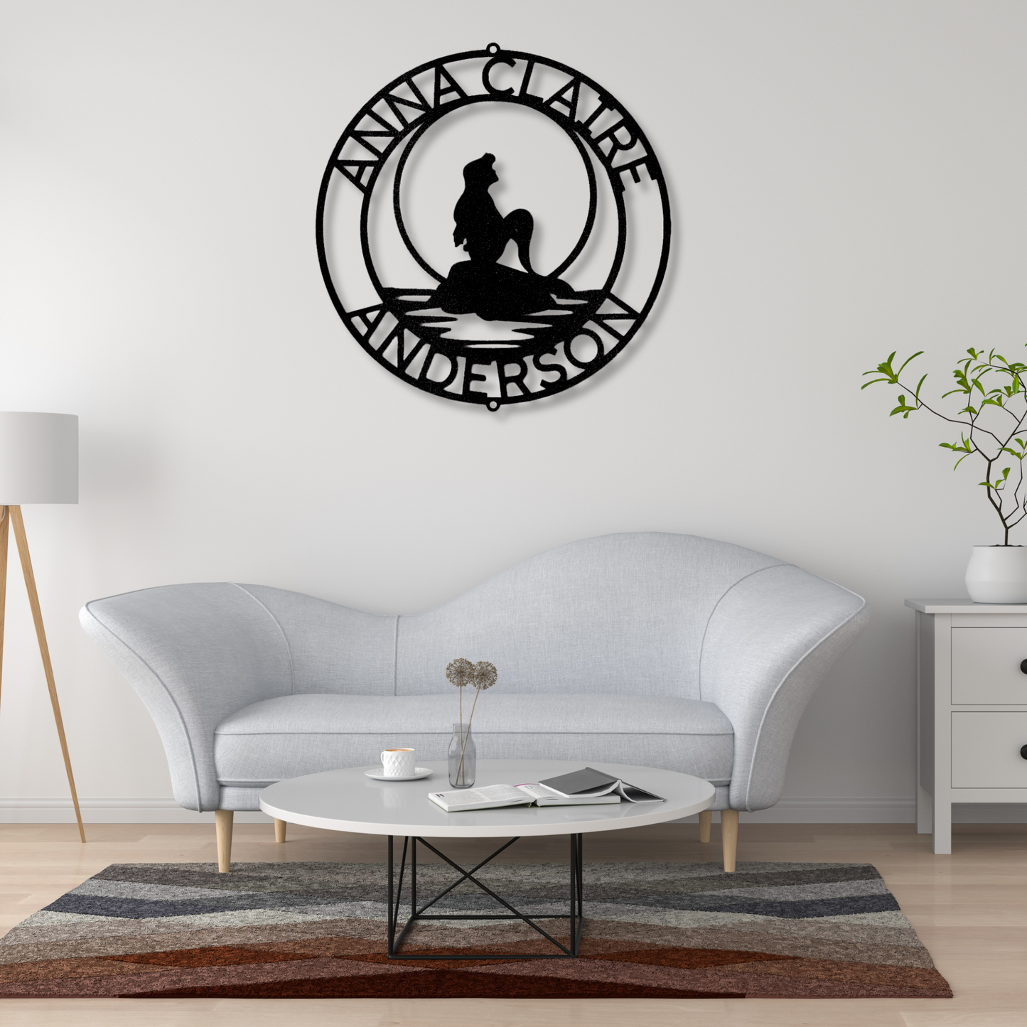 Mermaid Wall Metal Sign, Personalized Mermaid Decor, Kids Bedroom Coastal Wall Art, Nautical Theme, Beach House Decor, Ocean Room Metal Art