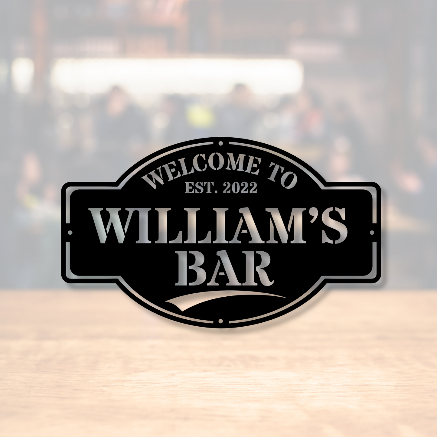 Custom Bar Wall Metal Sign, Personalized Sign for Bars, Metal Art Decor for Man Caves, Rustic Industrial Pub Wall Art